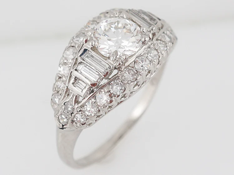 Incredible Antique Diamond Engagement Ring Art Deco - Image 5