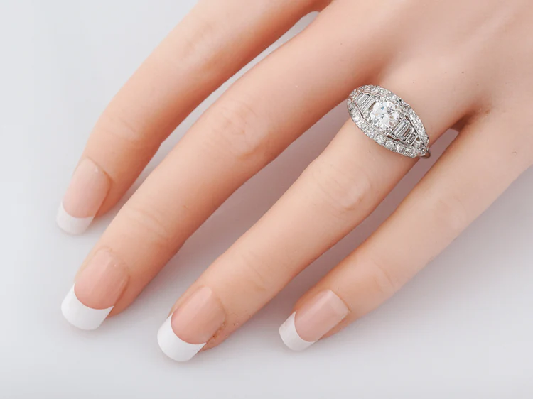 Incredible Antique Diamond Engagement Ring Art Deco - Image 6
