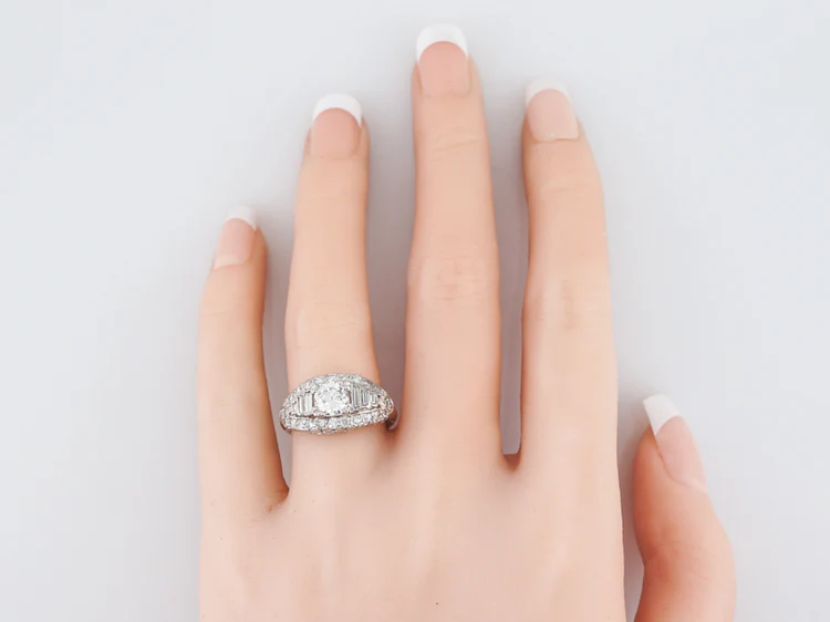 Incredible Antique Diamond Engagement Ring Art Deco - Image 7