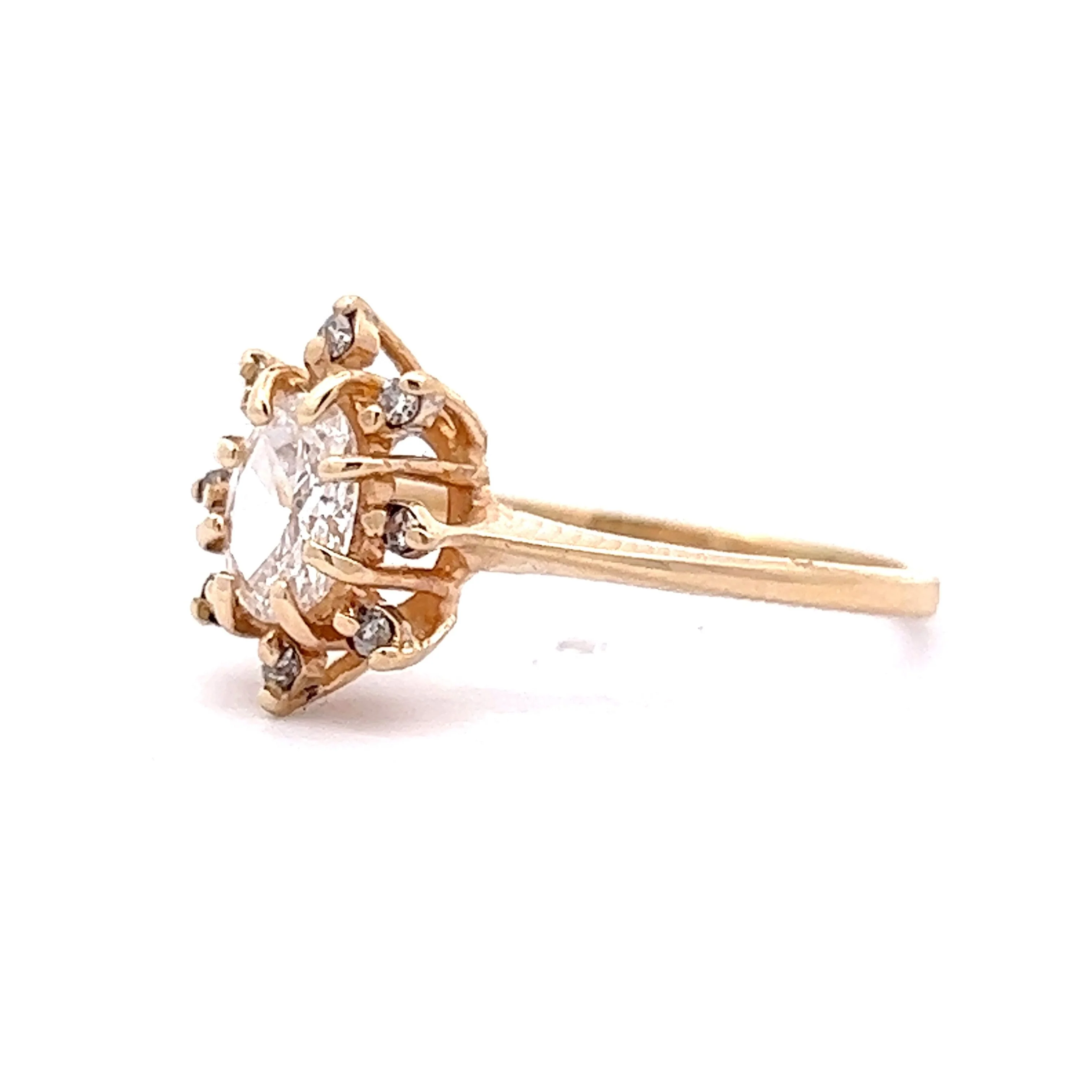 Intermittent Diamond Halo Engagement Ring in 14k Gold - Image 2