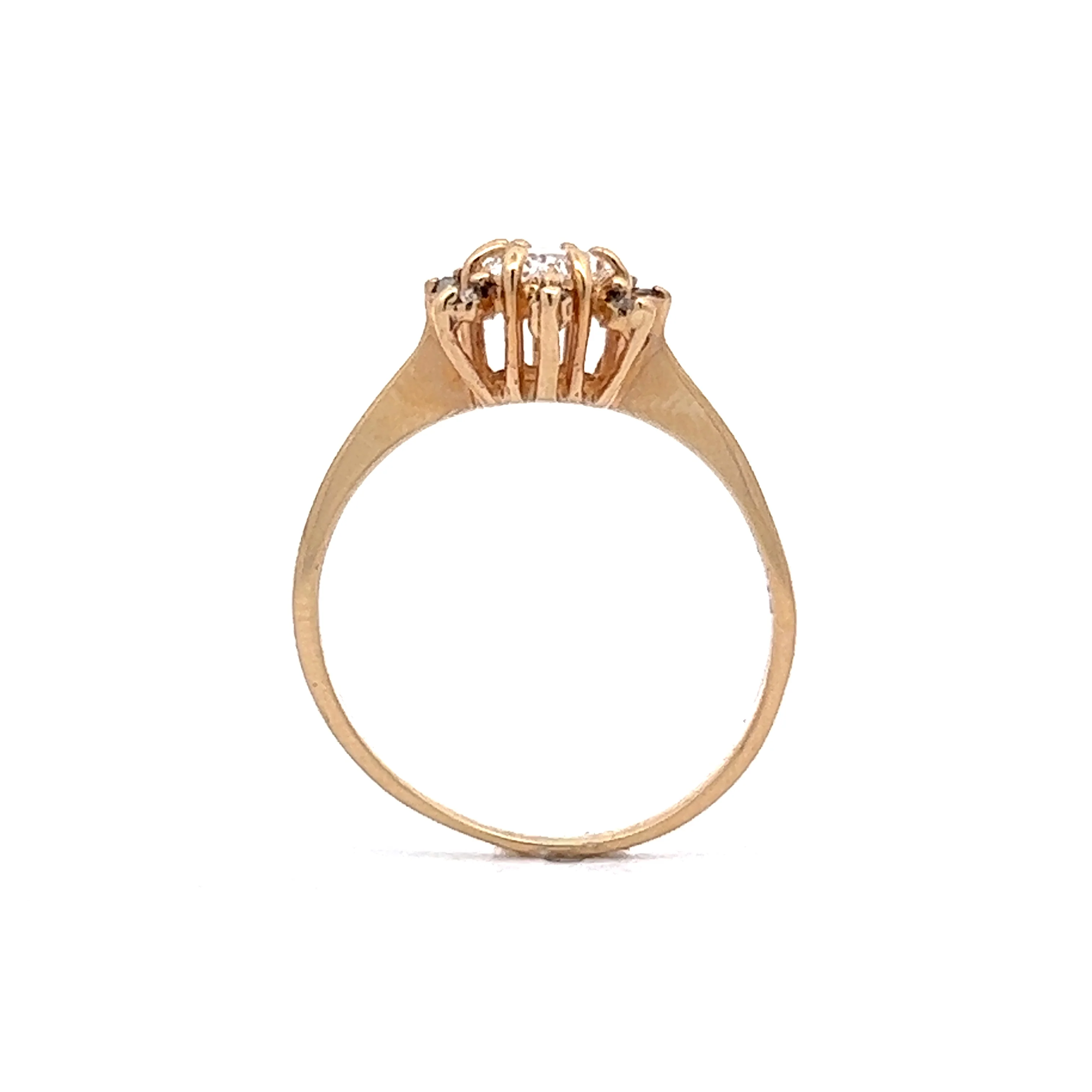 Intermittent Diamond Halo Engagement Ring in 14k Gold - Image 4