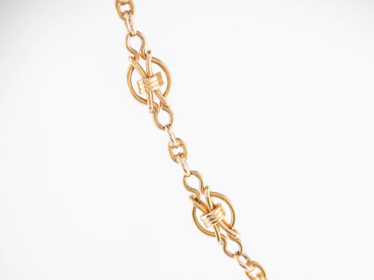 Intricate Victorian Chain Necklace in 14k Yellow Gold - Image 3