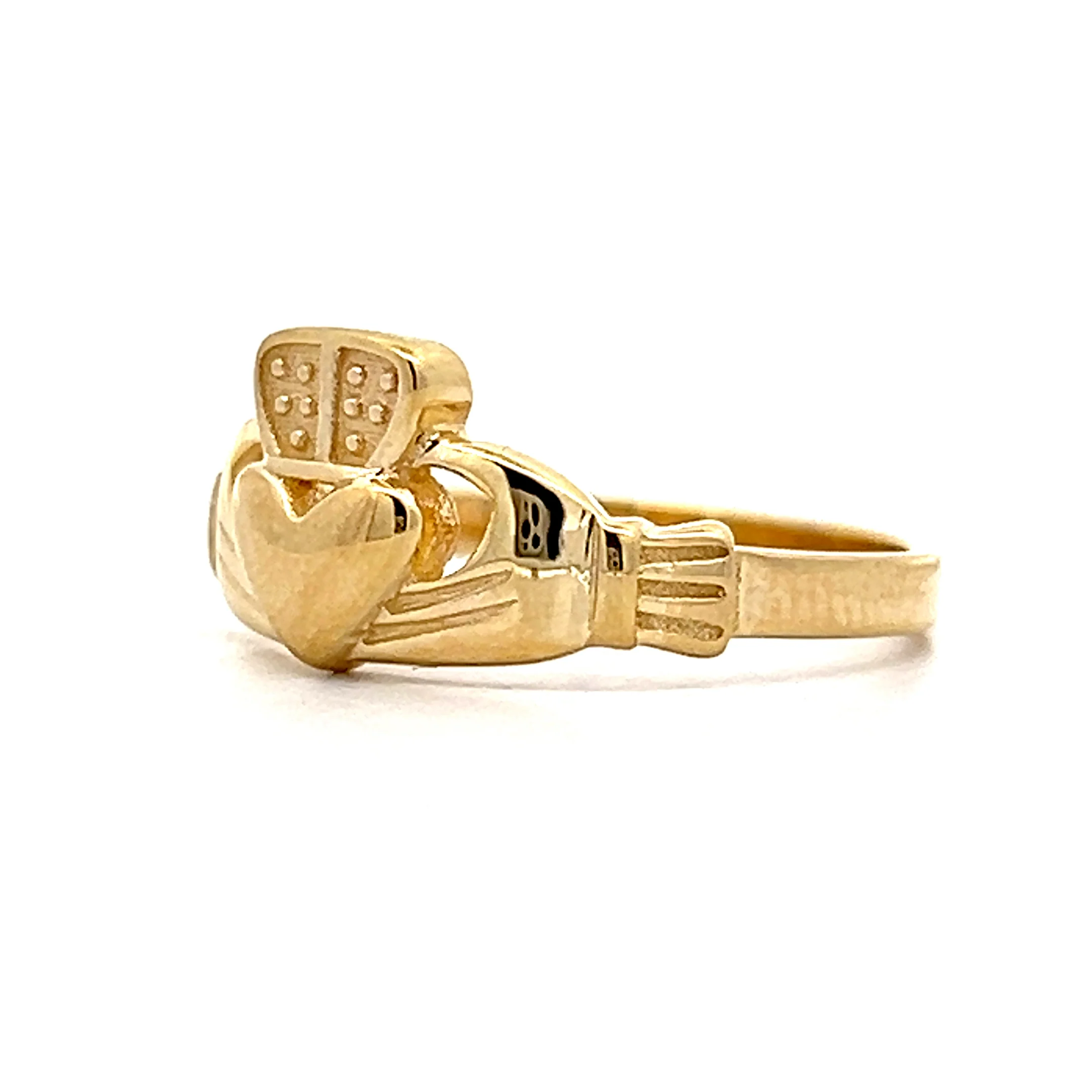 Irish Heart Claddagh Cocktail Ring in 14k Yellow Gold - Image 2
