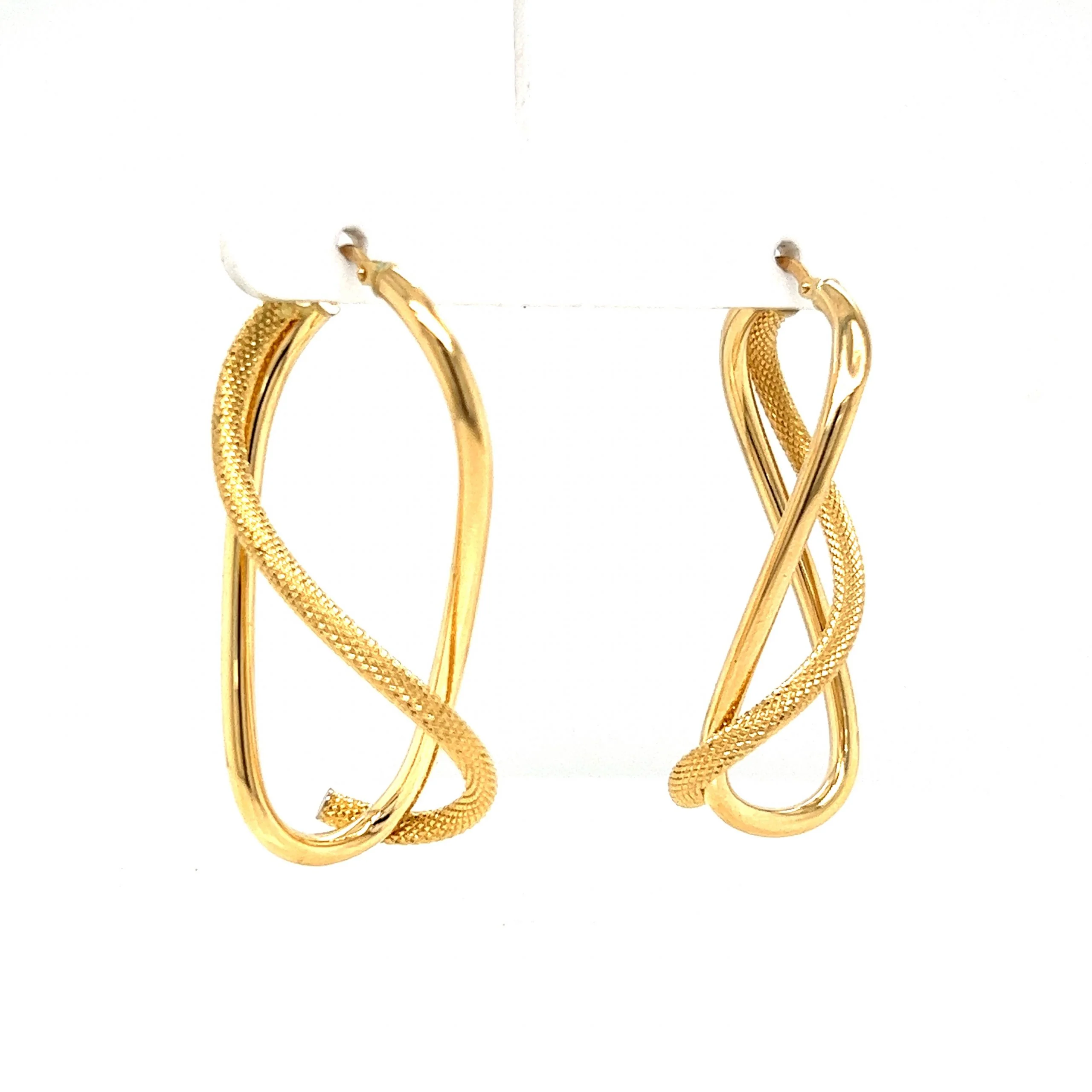 Italian Yellow Gold Drop Earrings in 14k - Image 3