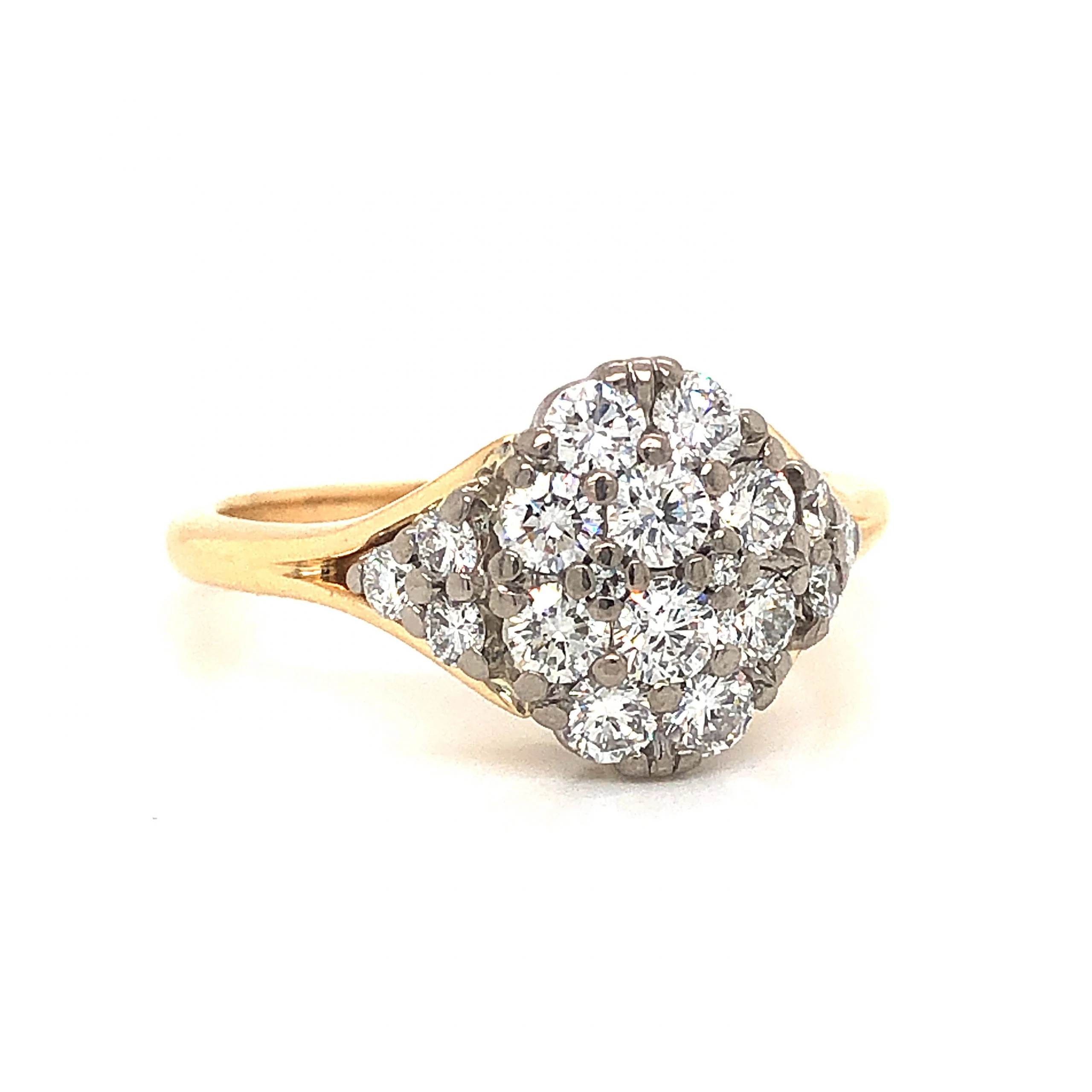 Jabel Pave Diamond Cocktail Ring 18k Yellow & White Gold - Image 2