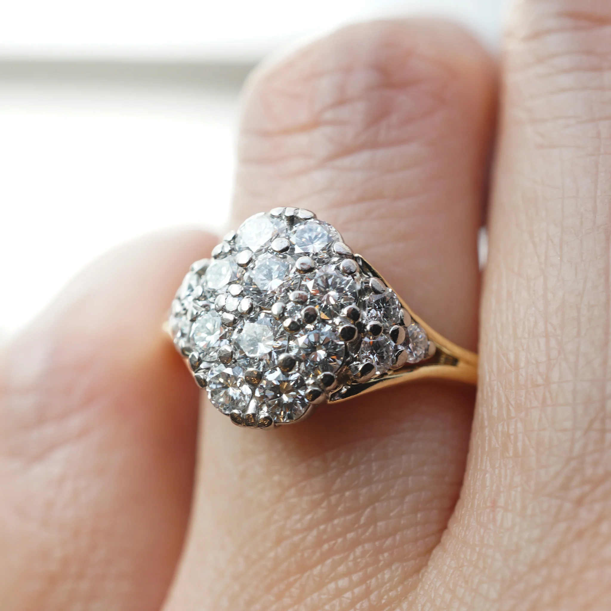 Jabel Pave Diamond Cocktail Ring 18k Yellow & White Gold - Image 6