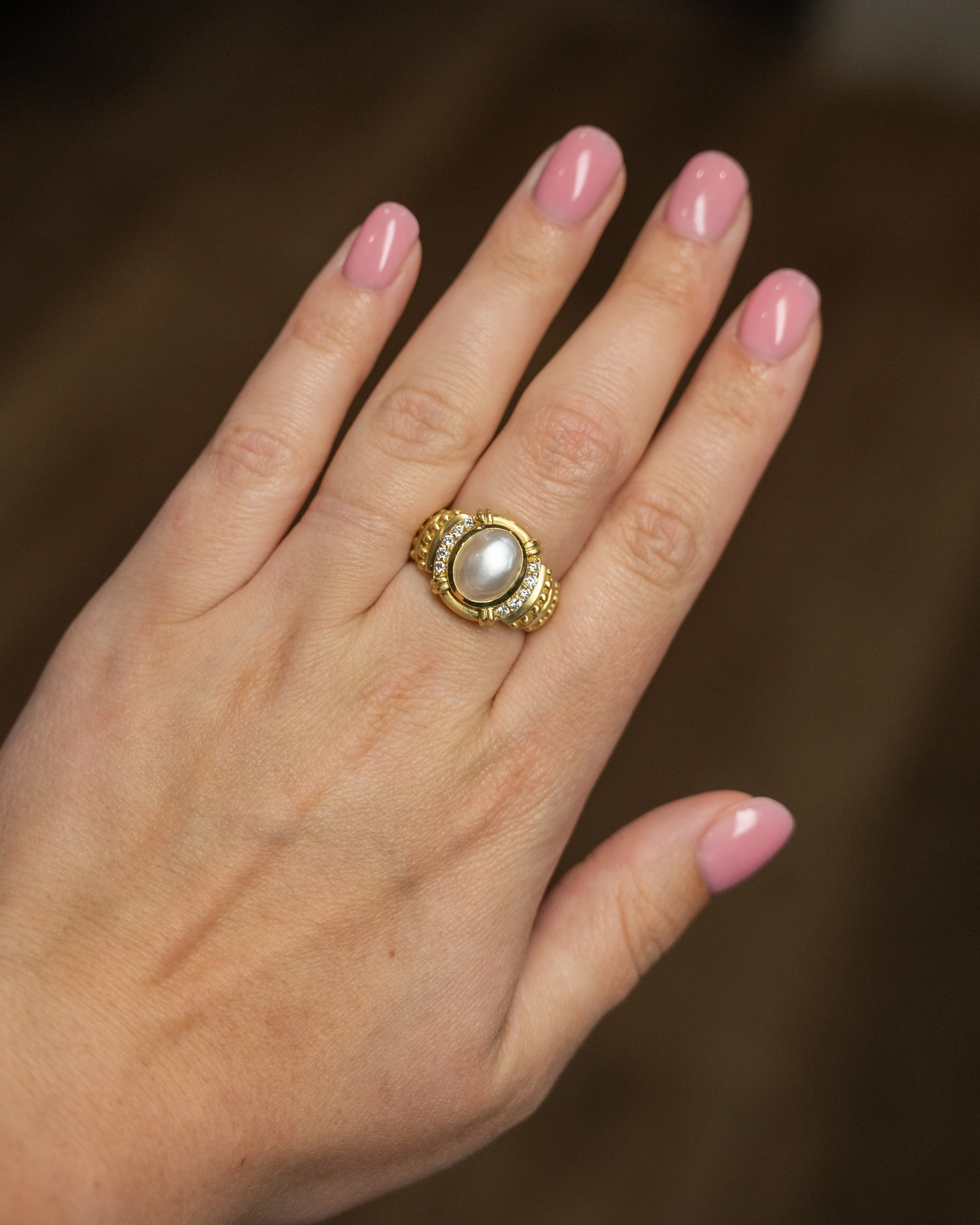Judith Ripka Mabe Pearl & Diamond Cocktail Ring in 18k - Image 7