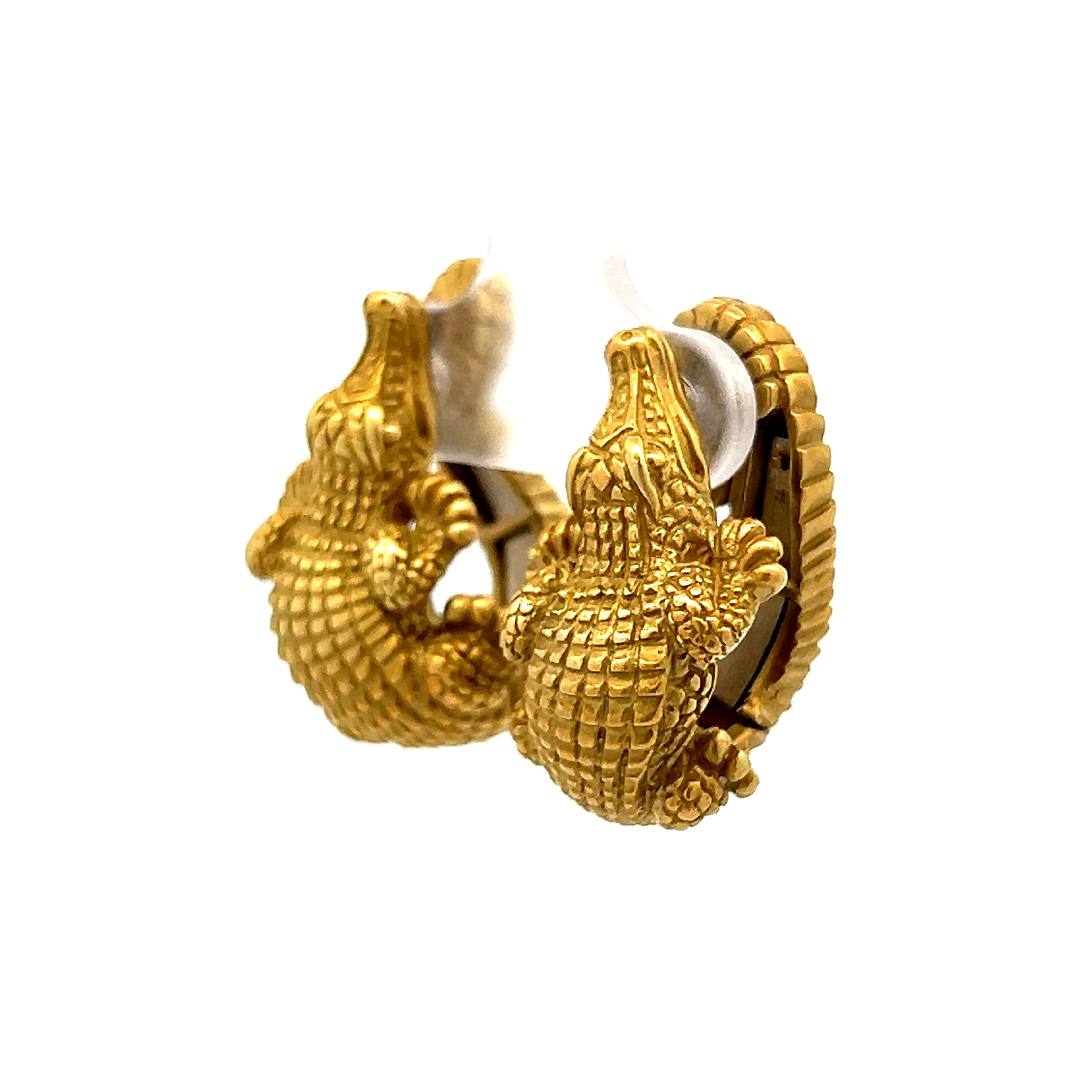 Kieselstein-Cord Alligator Earrings in 18k Yellow Gold - Image 2