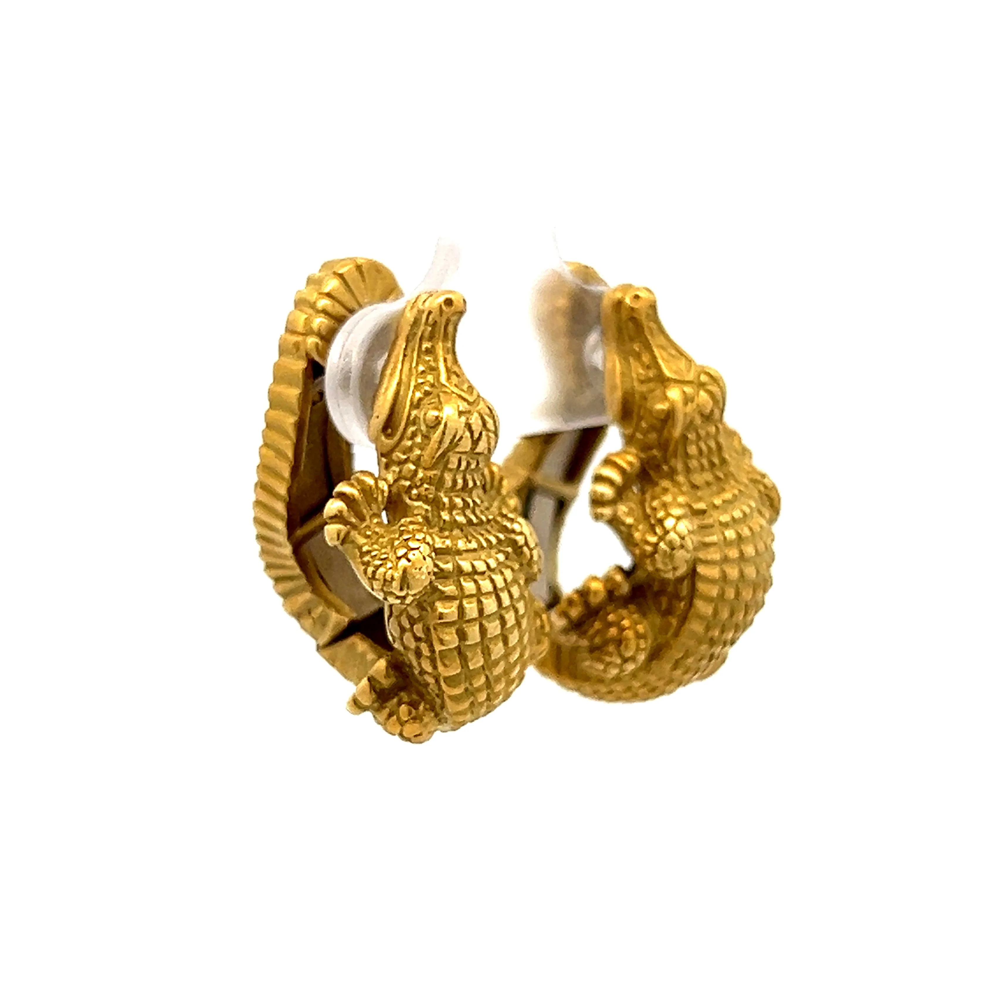 Kieselstein-Cord Alligator Earrings in 18k Yellow Gold - Image 3