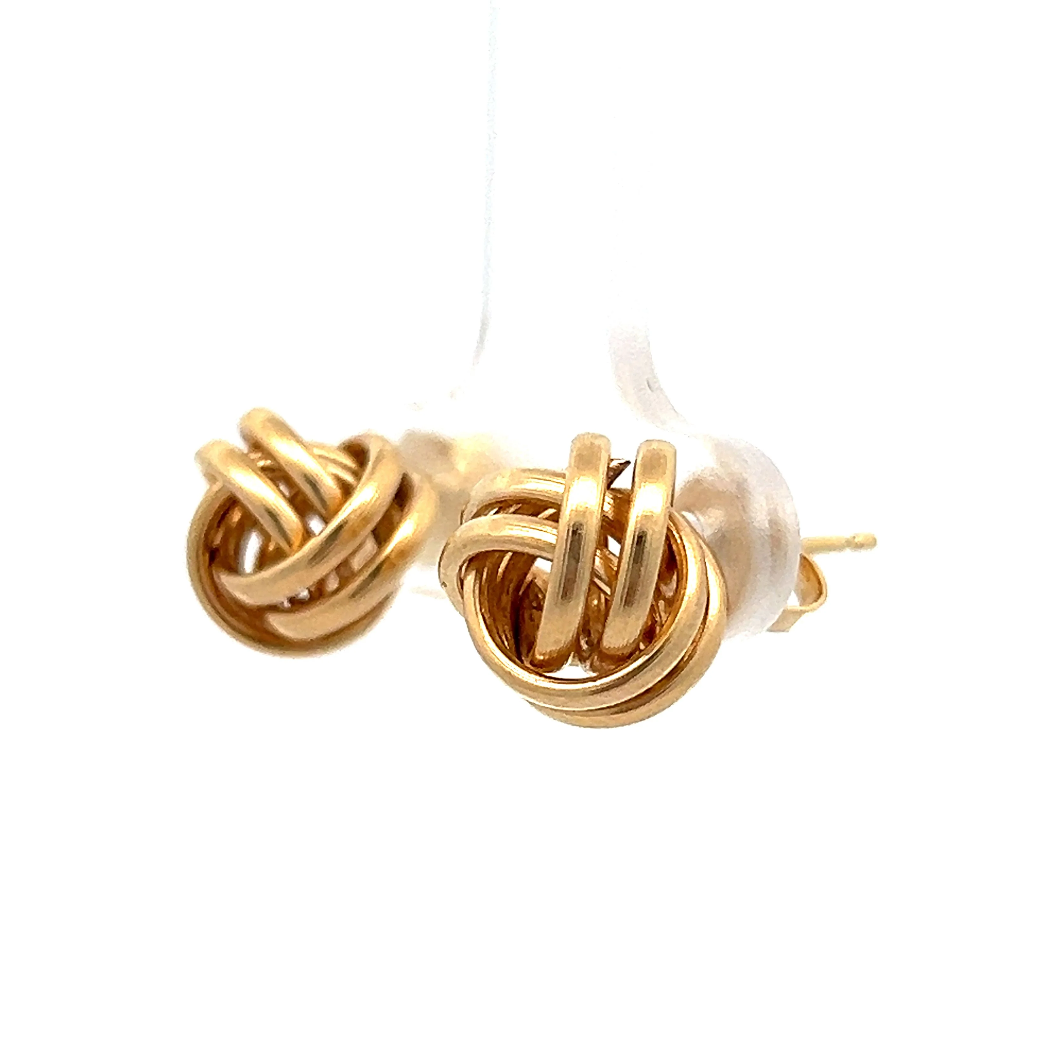 Knotted Ball Stud Earrings in 14k Yellow Gold - Image 2