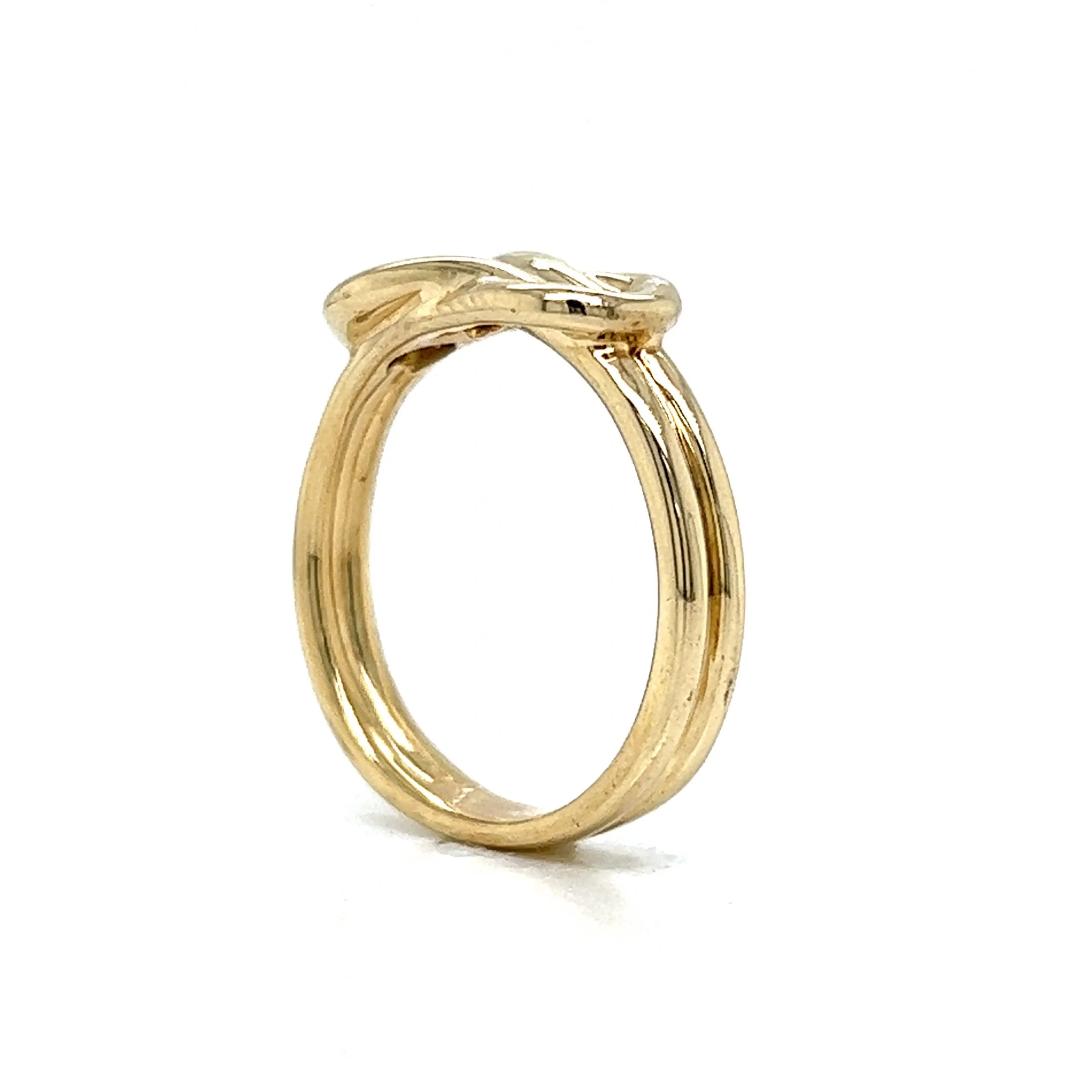 Knotted Diamond Stacking Ring in 14k Yellow Gold - Image 5