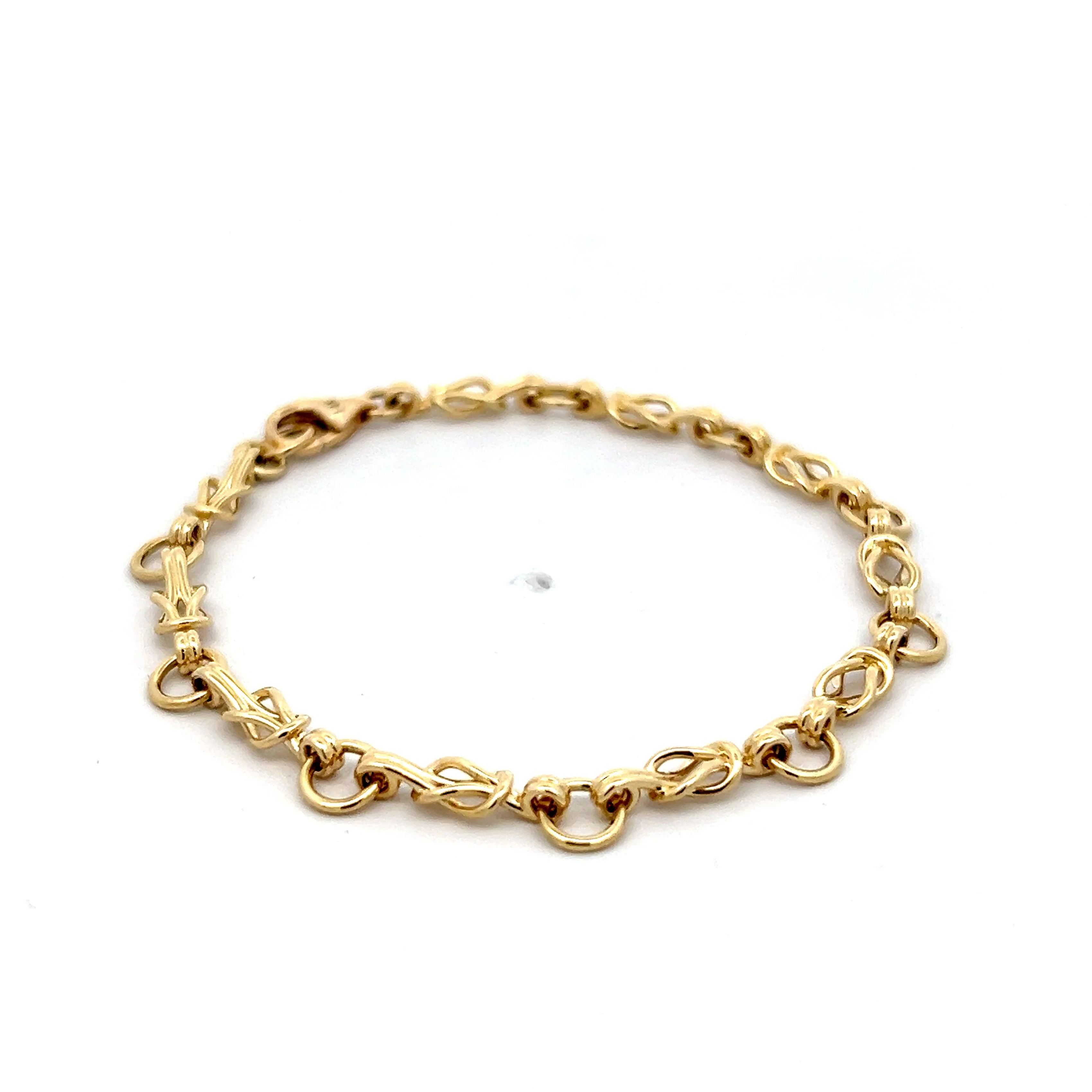 Knotted Link Charm Bracelet in 14k Yellow Gold - Image 3