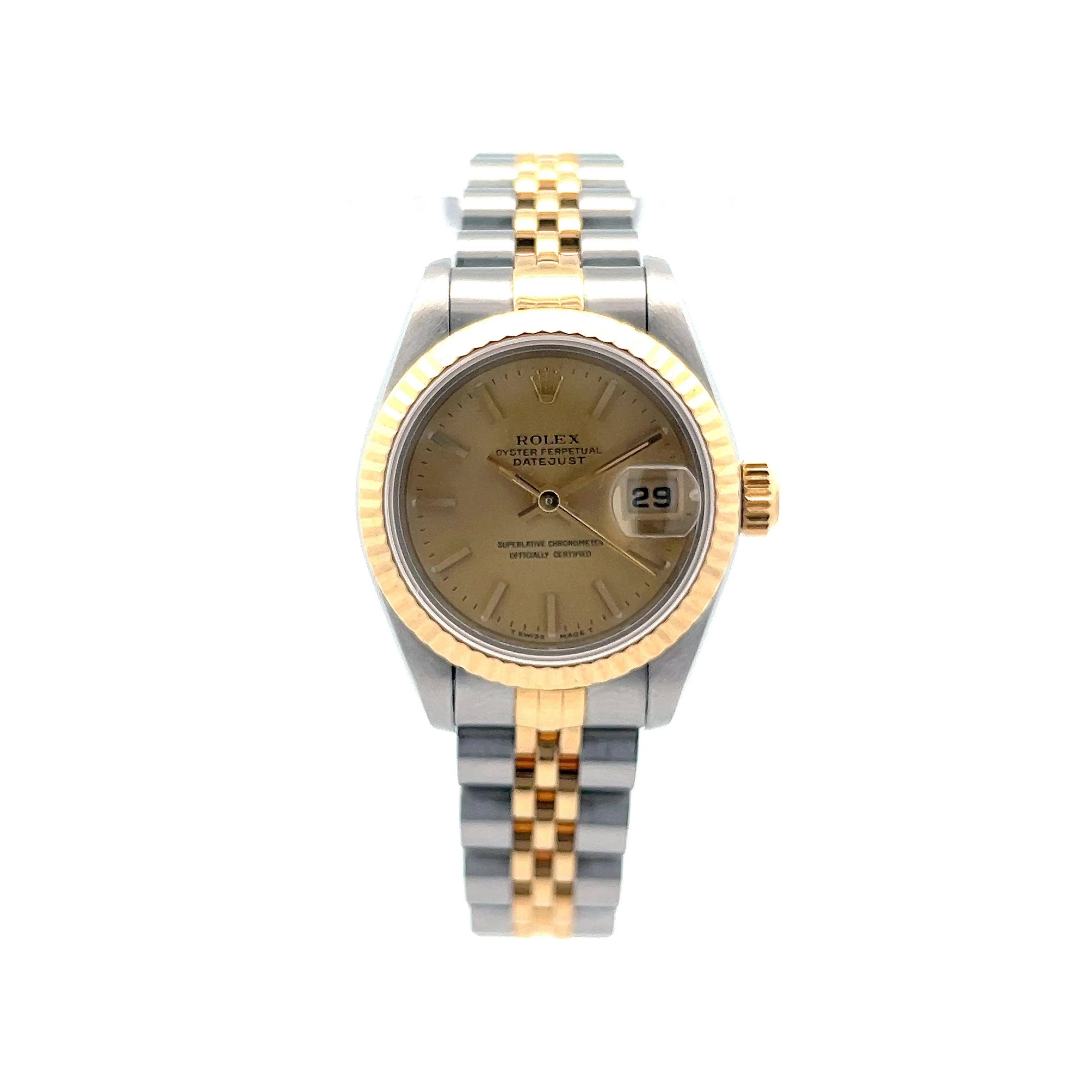 Ladies Rolex Datejust Champagne Dial in Stainless & 18k