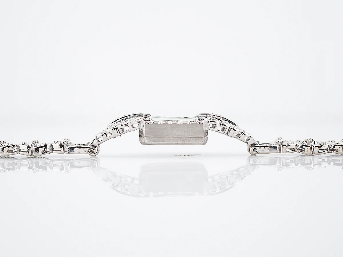 Ladies Watch Late Art Deco 1.55 Baguette & Single Cut Diamonds in 14k White Gold & Platinum - Image 2