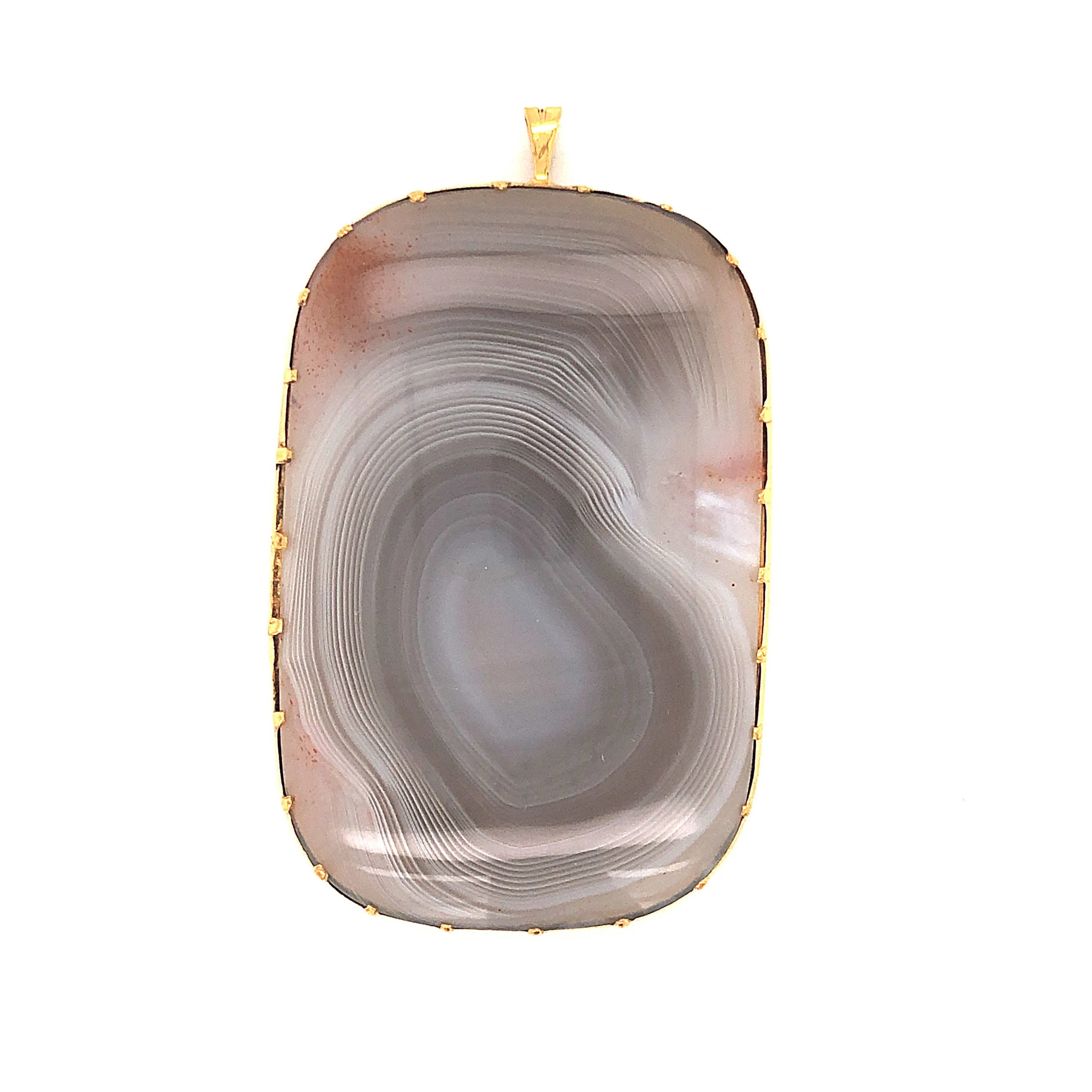 Large Agate Slab Pendant in 14k Yellow Gold - Image 2