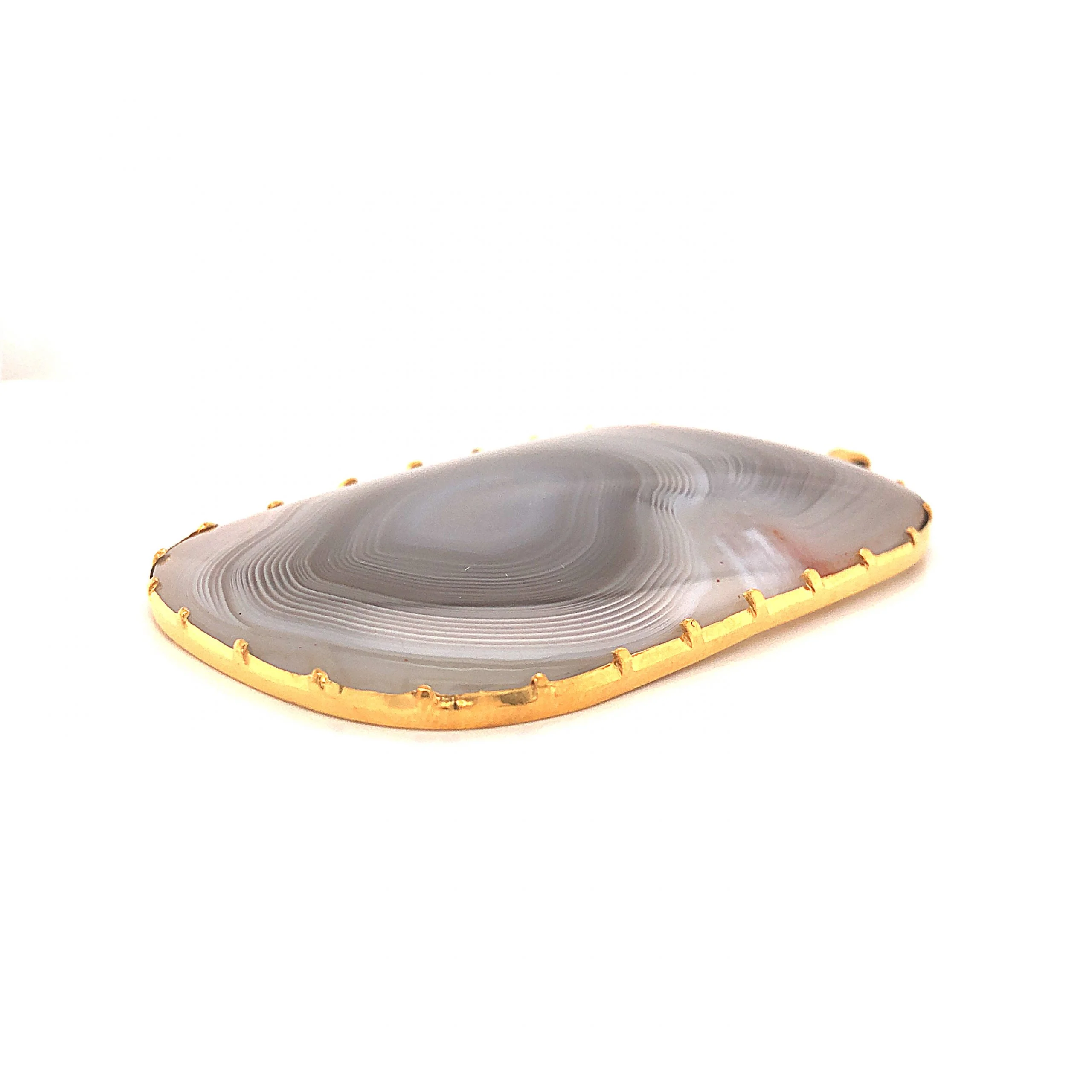 Large Agate Slab Pendant in 14k Yellow Gold - Image 3