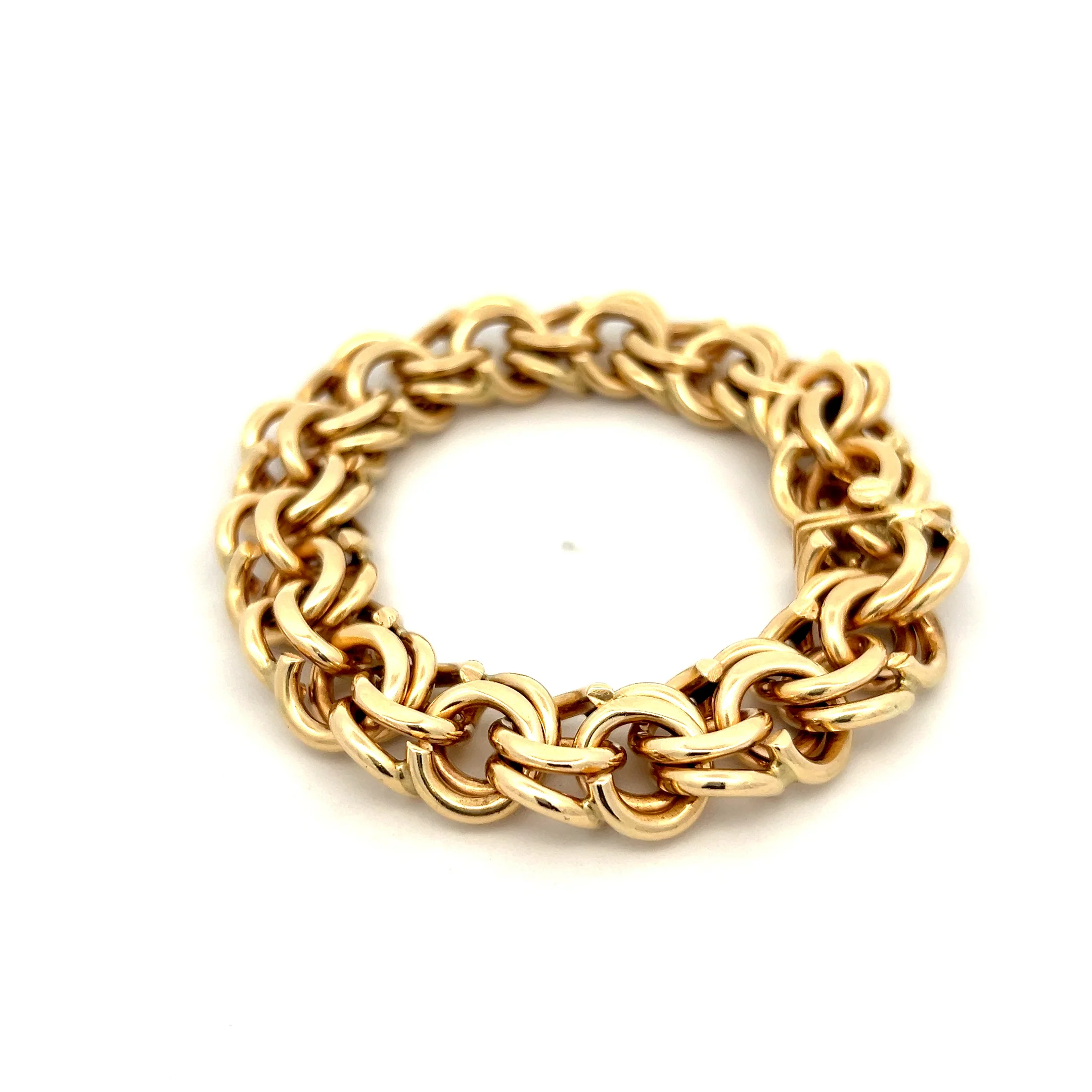 Large Circular Link Bracelet in 14k Yellow Gold - Image 2