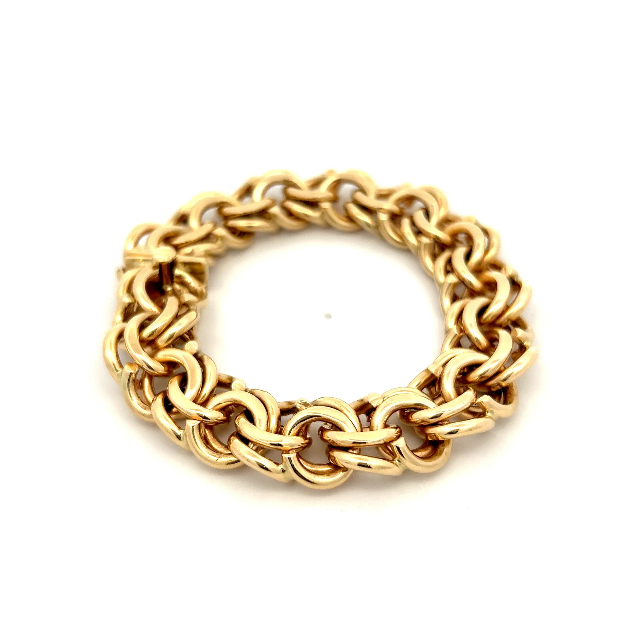 Large Circular Link Bracelet in 14k Yellow Gold - Image 3