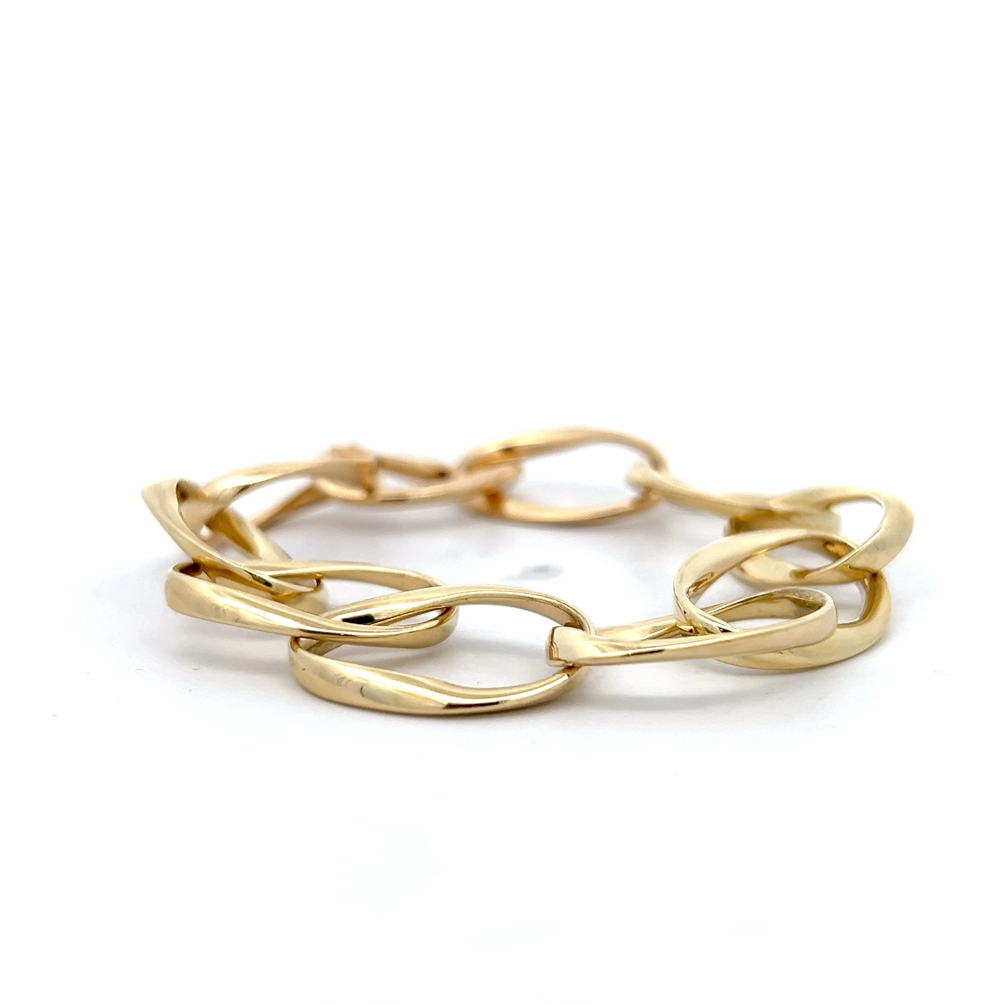 Large Oval Link Bracelet in 14k Yellow Gold - Image 3