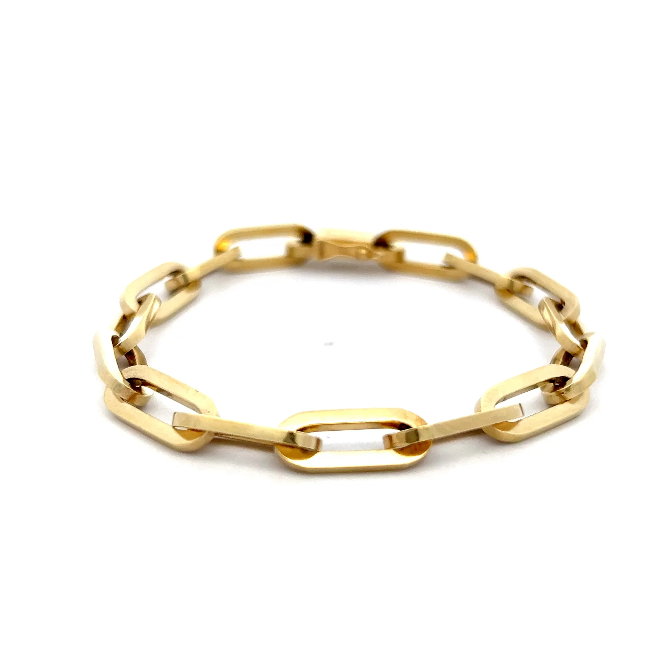 Large Paperclip Chain Bracelet in 14k Yellow Gold