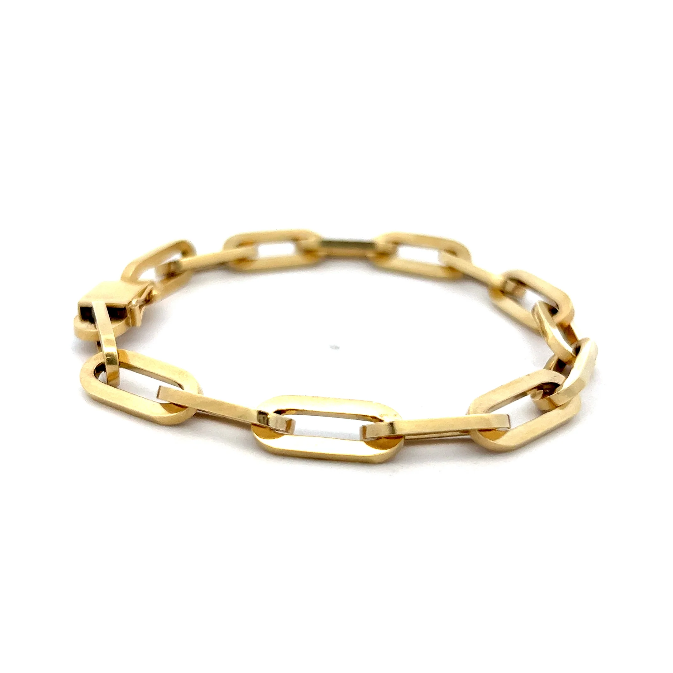 Large Paperclip Chain Bracelet in 14k Yellow Gold - Image 3
