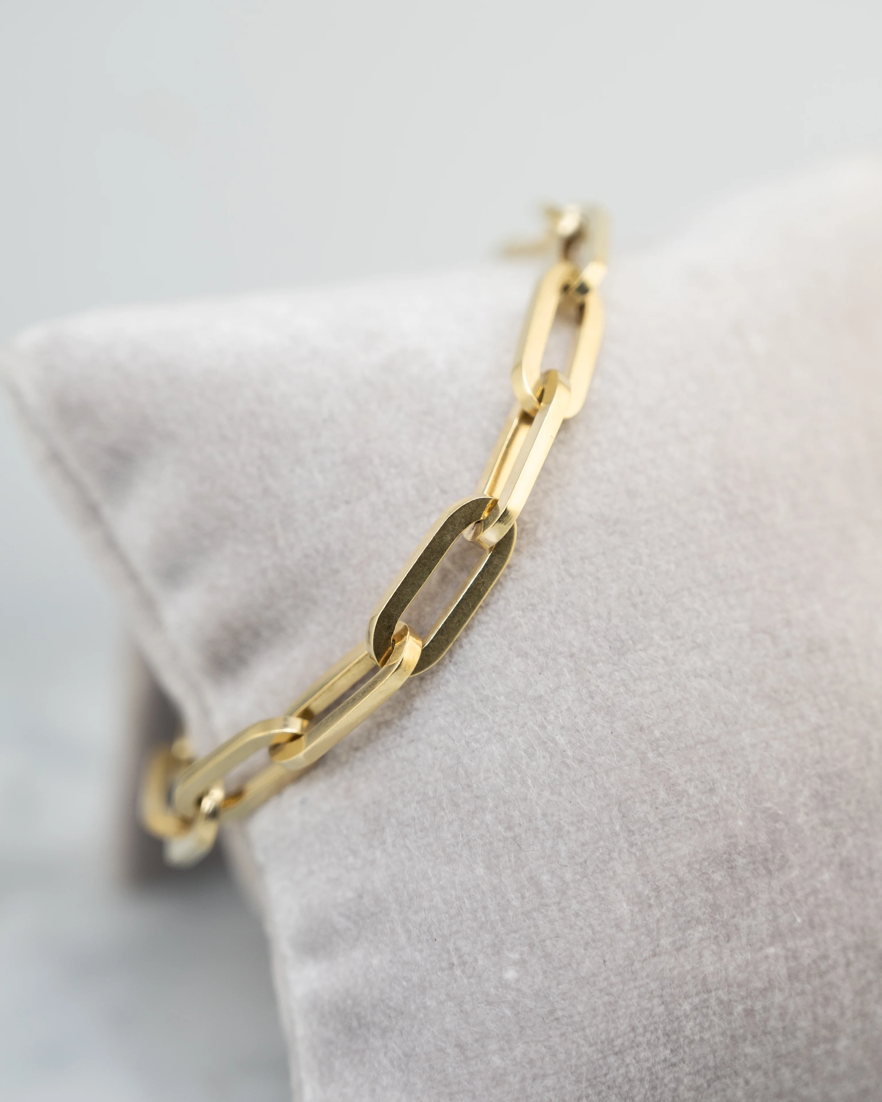 Large Paperclip Chain Bracelet in 14k Yellow Gold - Image 5