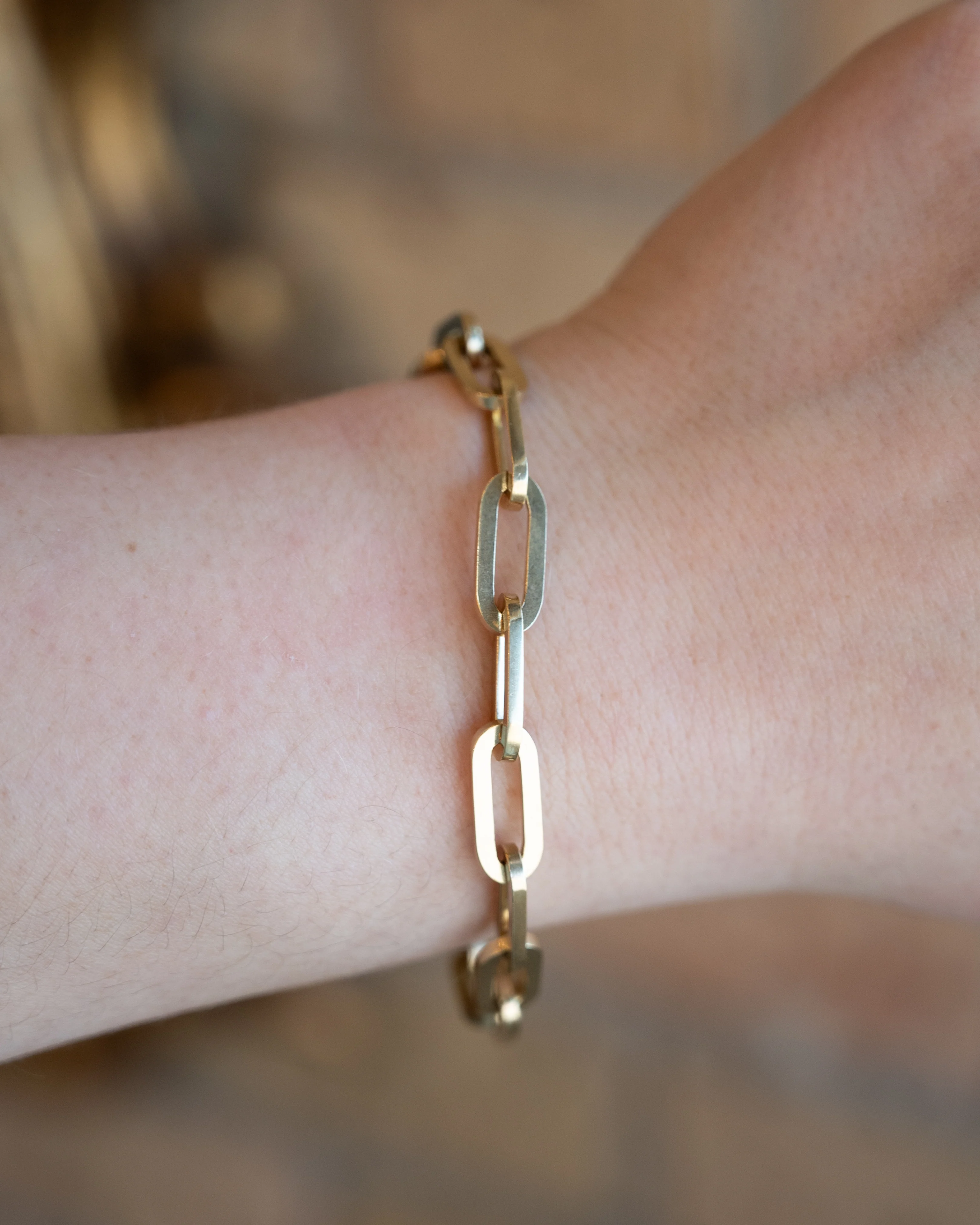 Large Paperclip Chain Bracelet in 14k Yellow Gold - Image 6