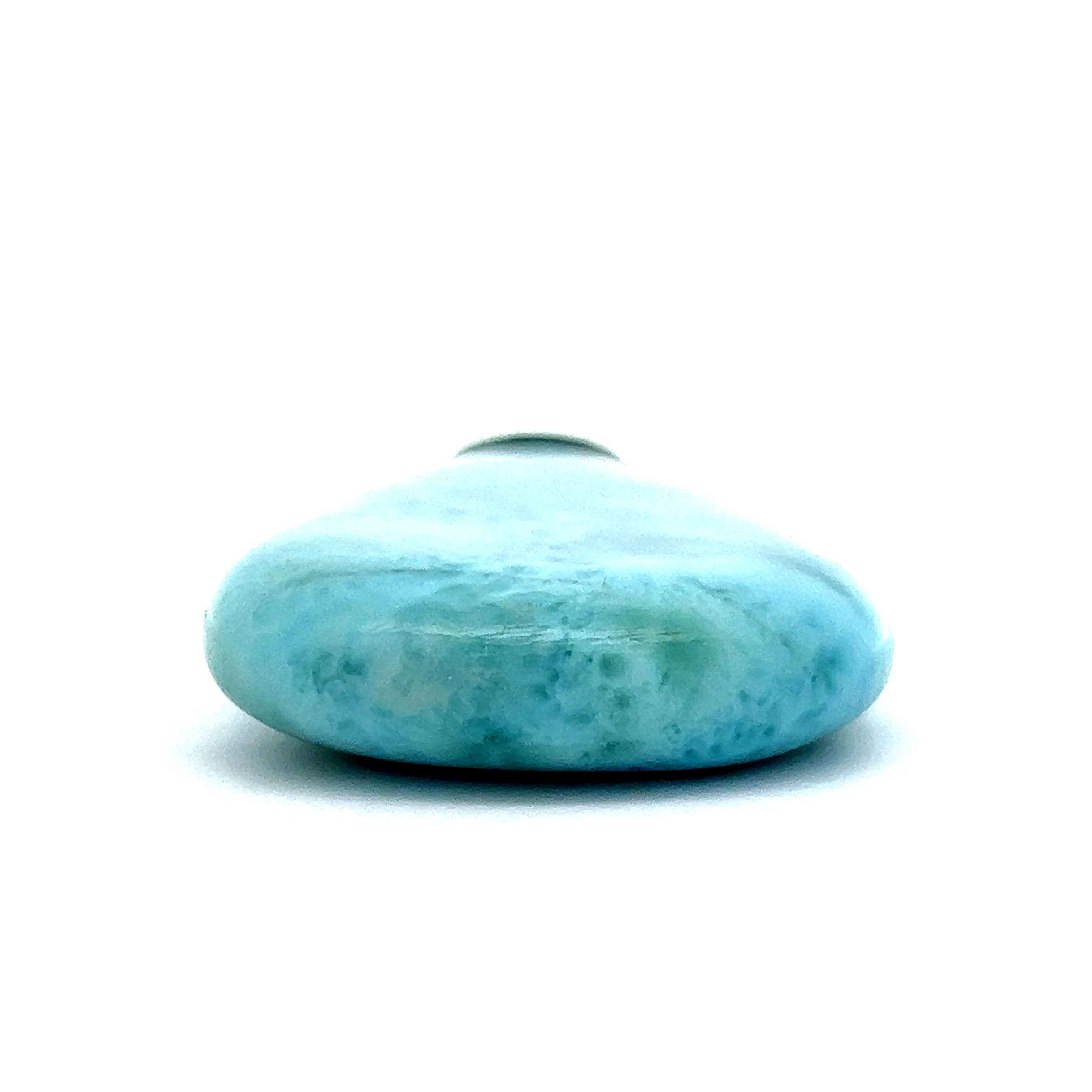 Cabochon Cut Larimar Pendant in 14k Yellow Gold - Image 2