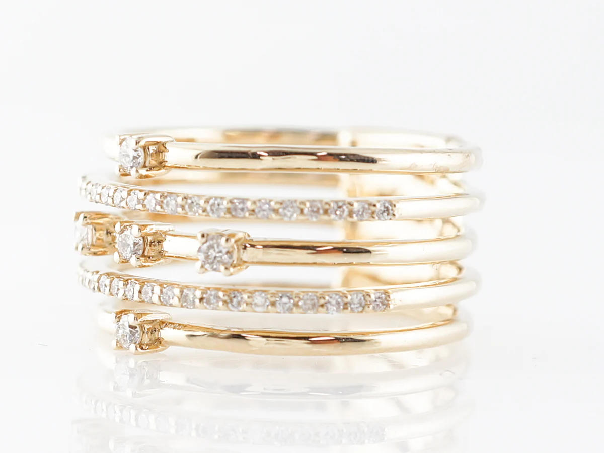 Layered Diamond Stack Ring in 14k Yellow Gold - Image 2