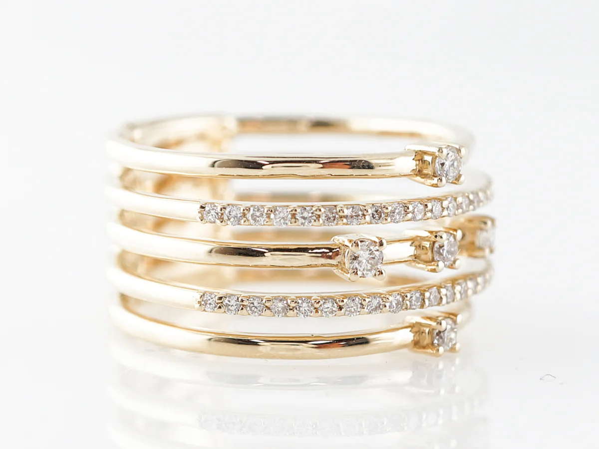 Layered Diamond Stack Ring in 14k Yellow Gold - Image 3