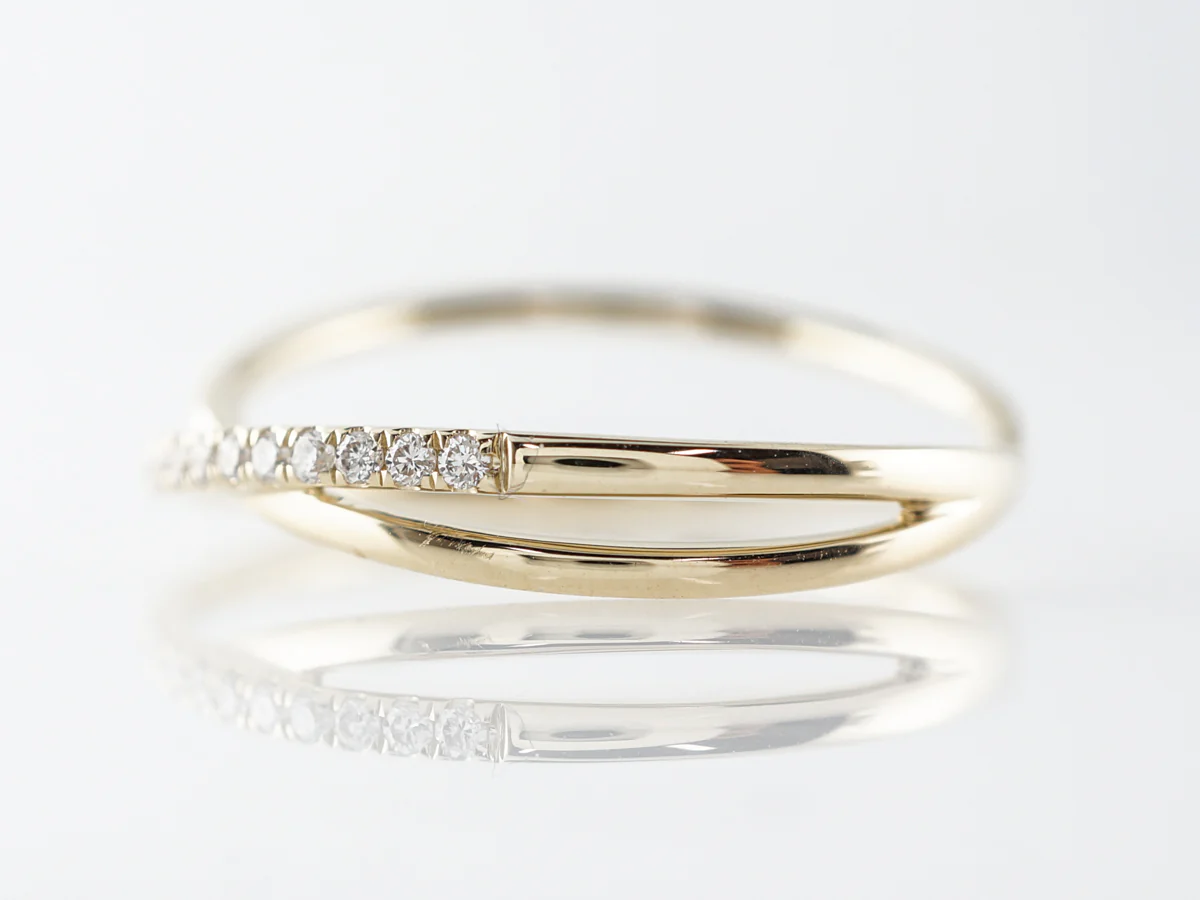 Layered Diamond Stacking Ring in 14k Yellow Gold - Image 2