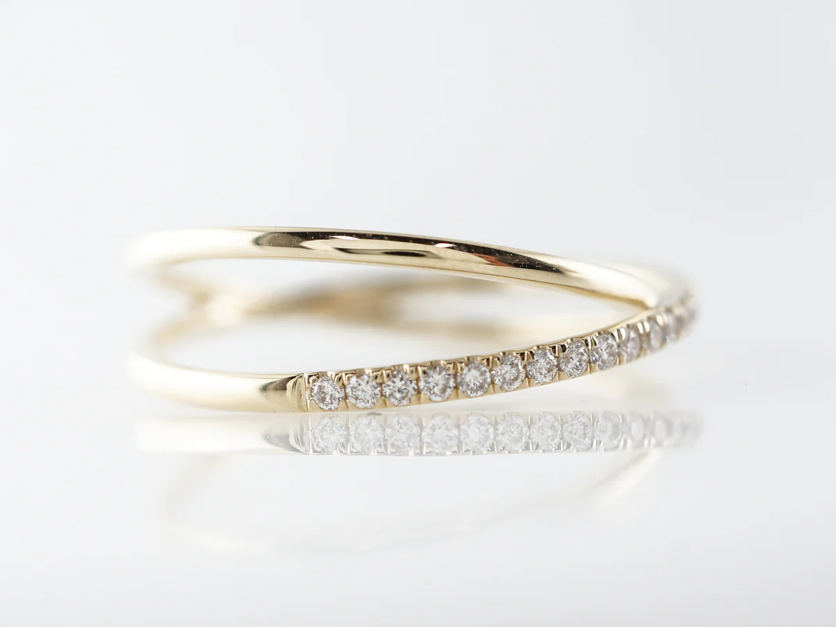 Layered Diamond Stacking Ring in 14k Yellow Gold - Image 3