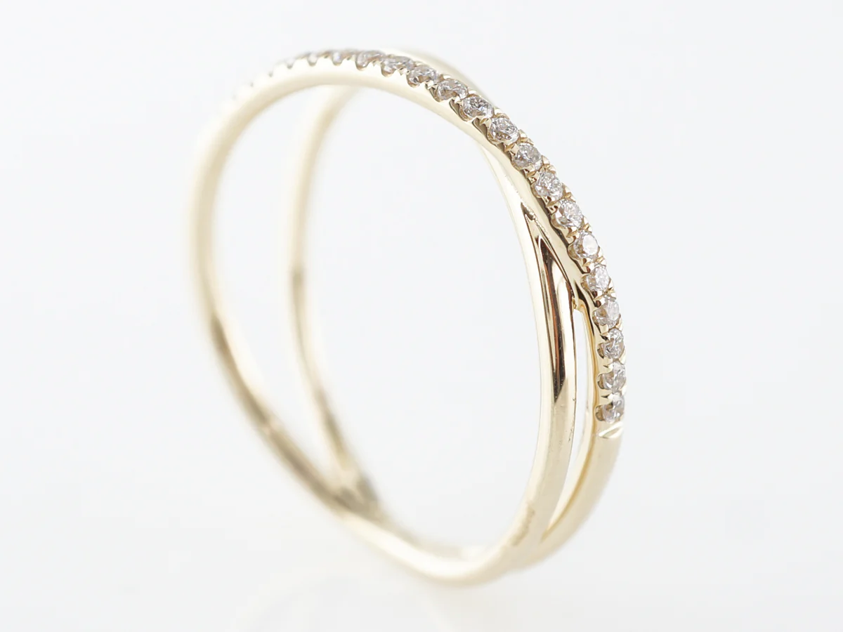 Layered Diamond Stacking Ring in 14k Yellow Gold - Image 4