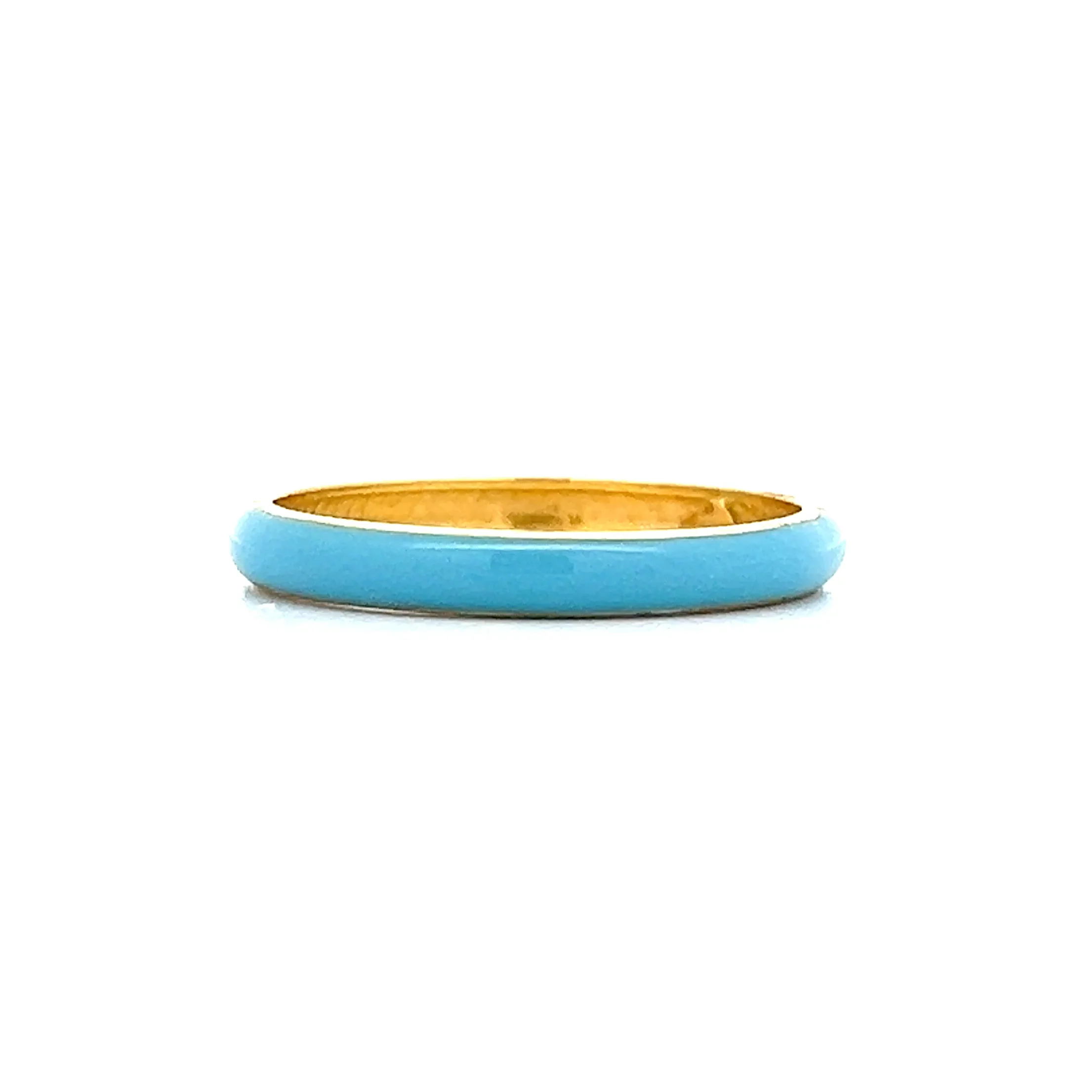 Light Blue Enamel Eternity Band in 14k Yellow Gold
