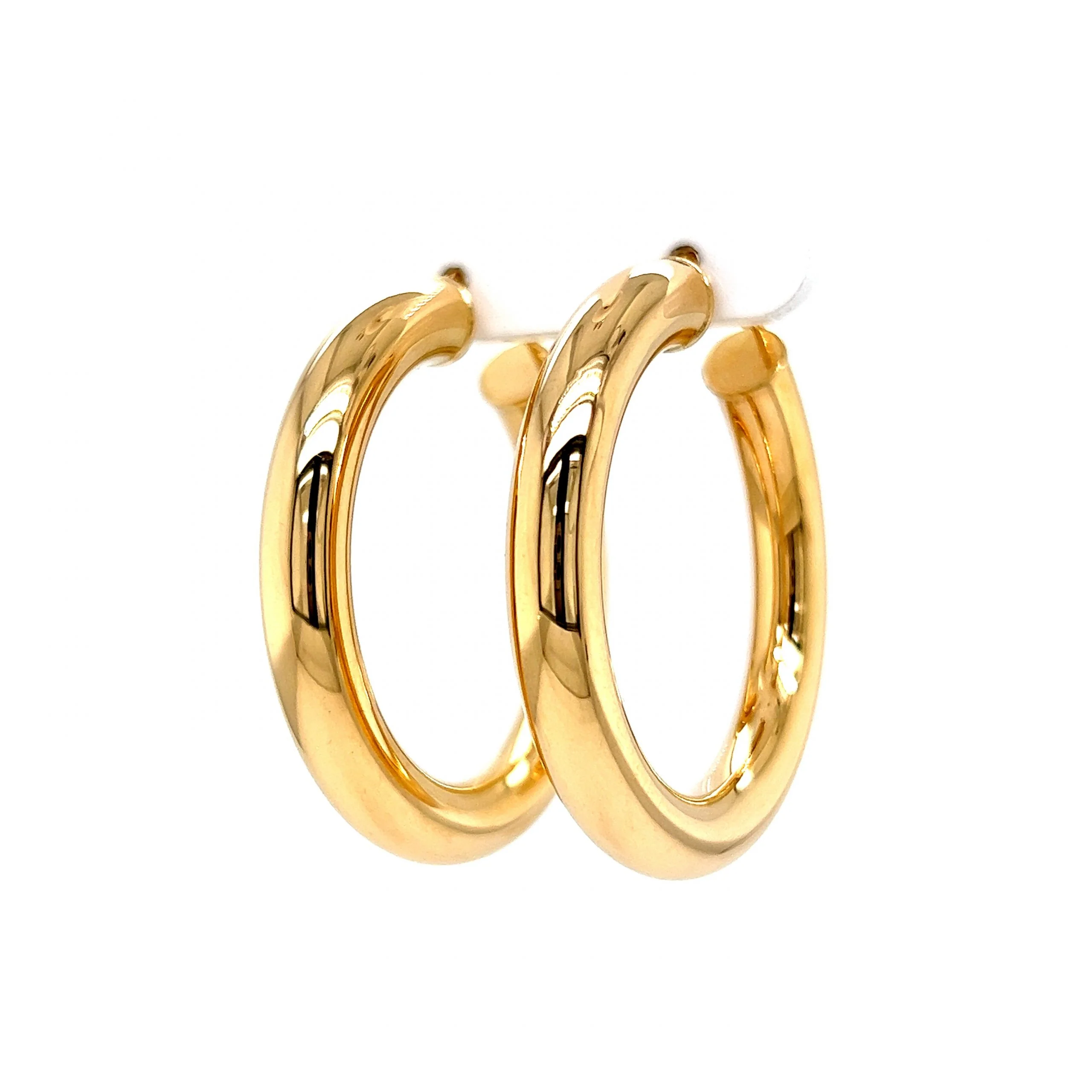 Lightweight Classic Hoop Earrings in 14k Yellow Gold - Image 2