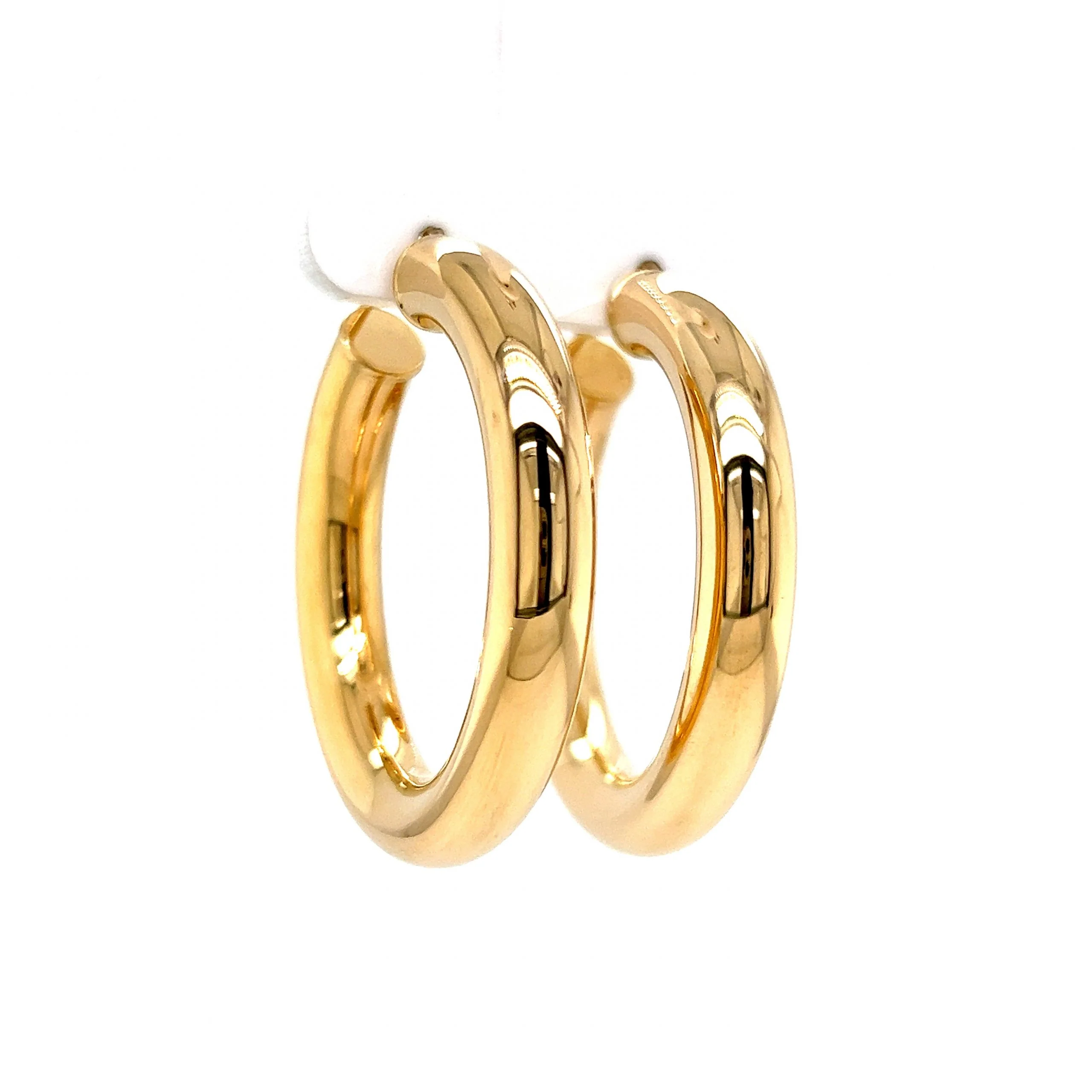 Lightweight Classic Hoop Earrings in 14k Yellow Gold - Image 3