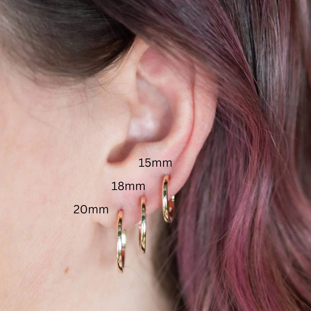 Lightweight Hoop Earrings in 14k Yellow Gold - Image 4