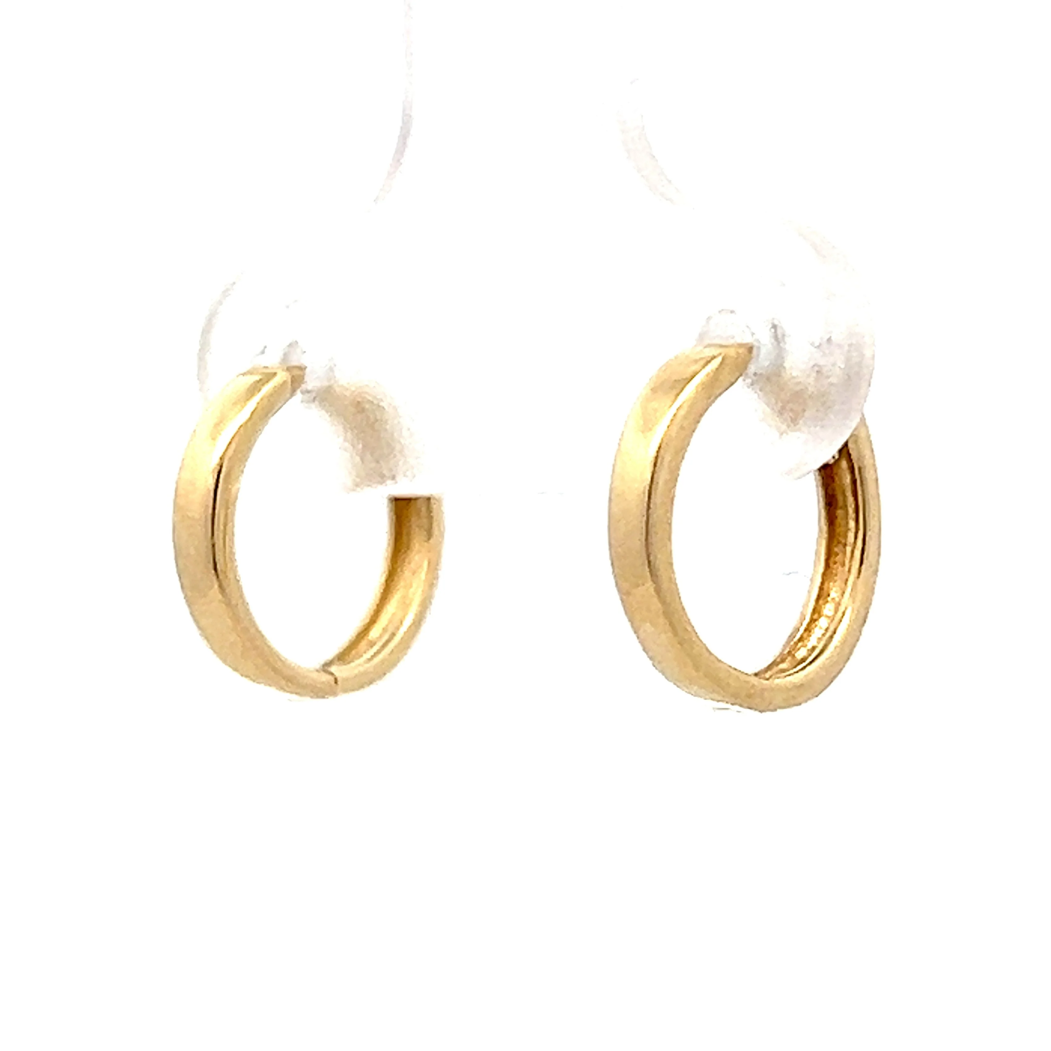 Lightweight Huggie Hoop Earrings in 14k Yellow Gold - Image 2