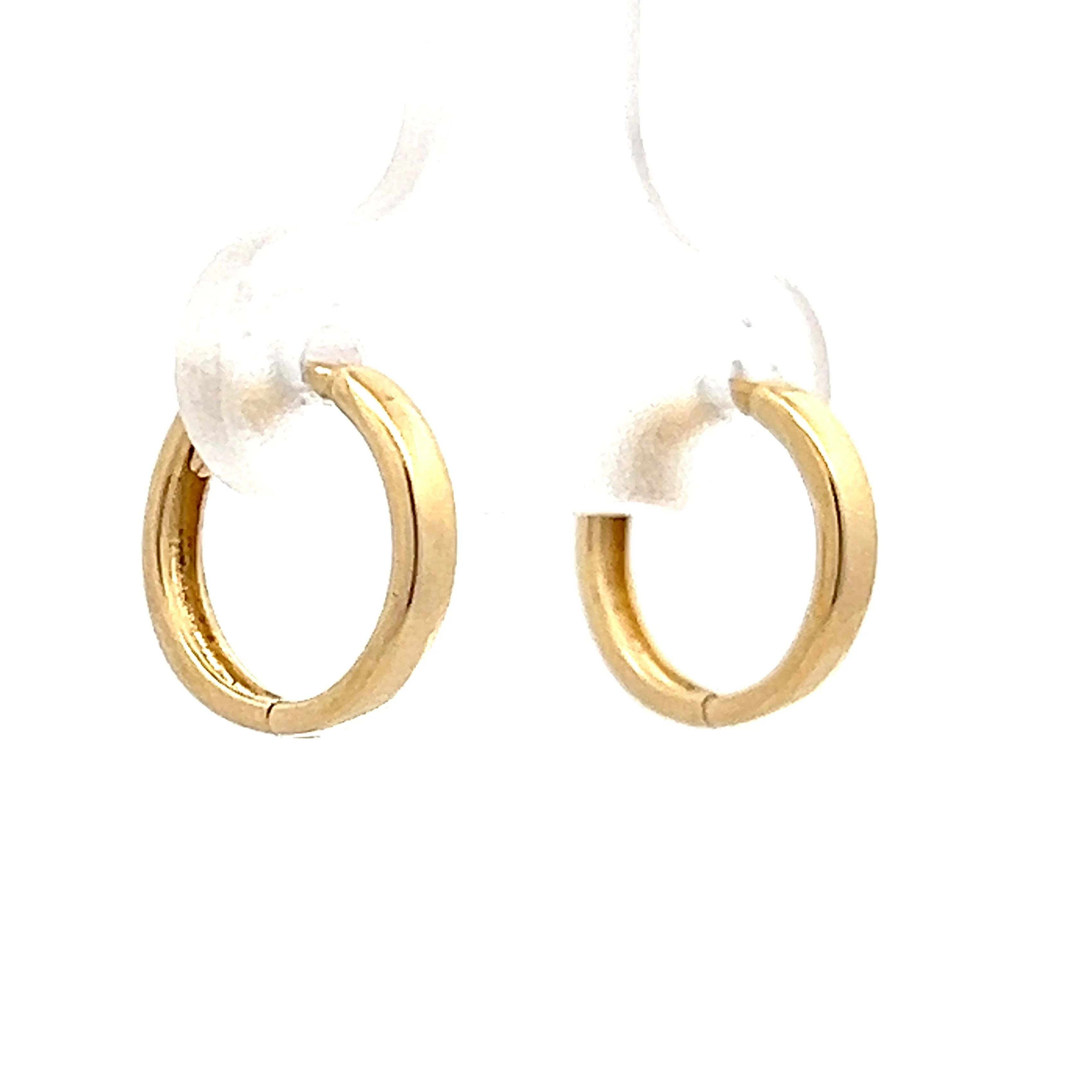 Lightweight Huggie Hoop Earrings in 14k Yellow Gold - Image 3