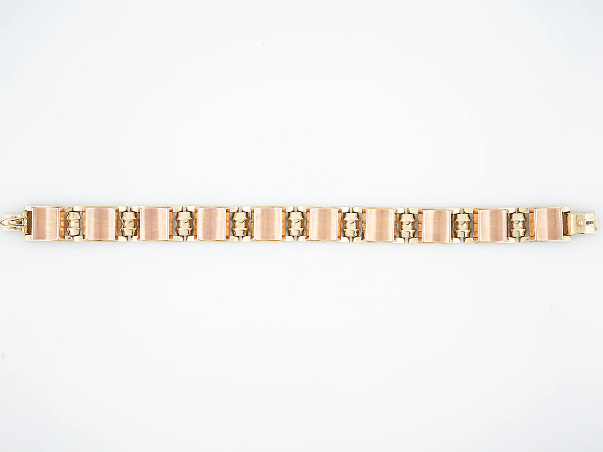 Link Bracelet Retro in 14k Rose & Yellow Gold - Image 4