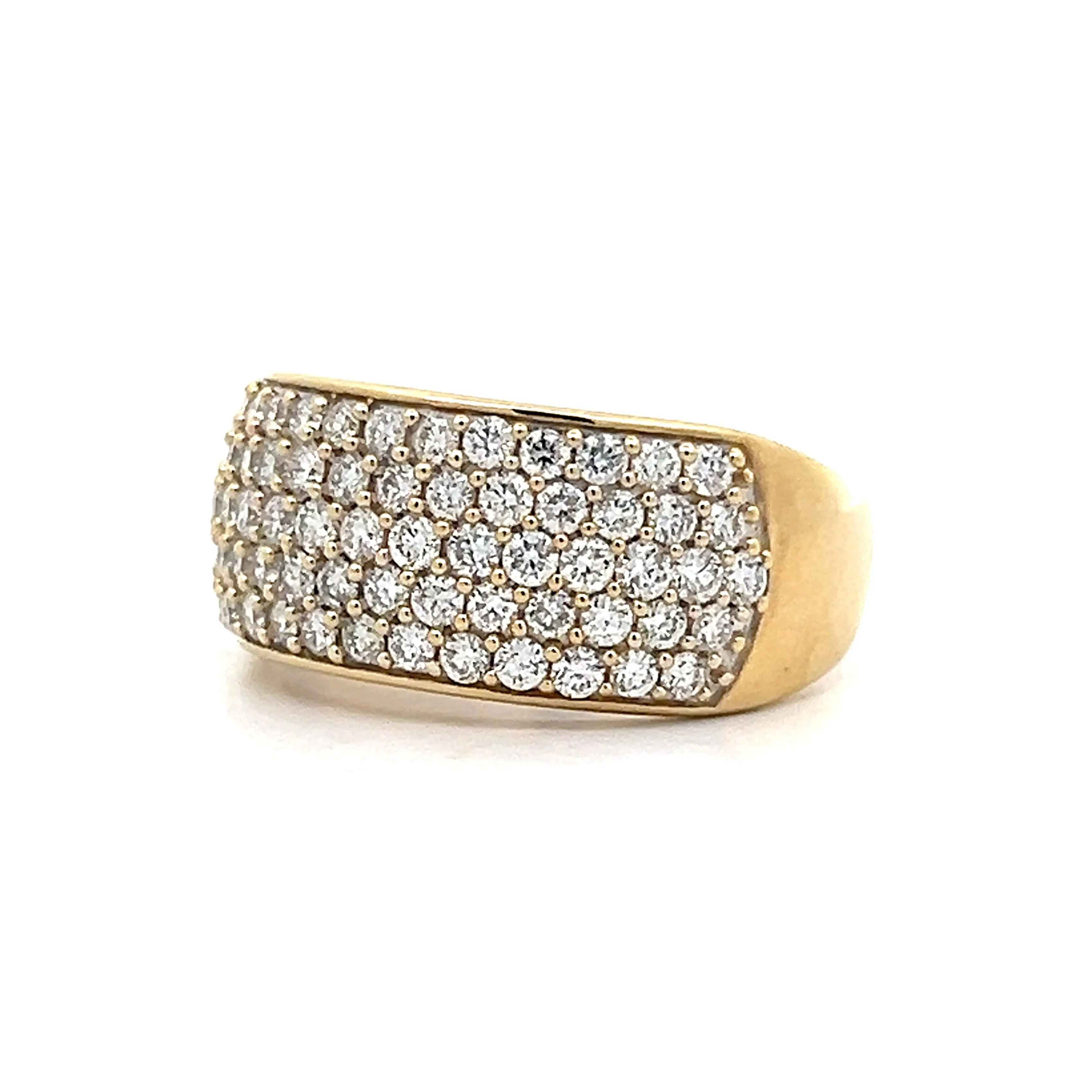 Low Profile Diamond Cocktail Ring in 14k Yellow Gold - Image 2