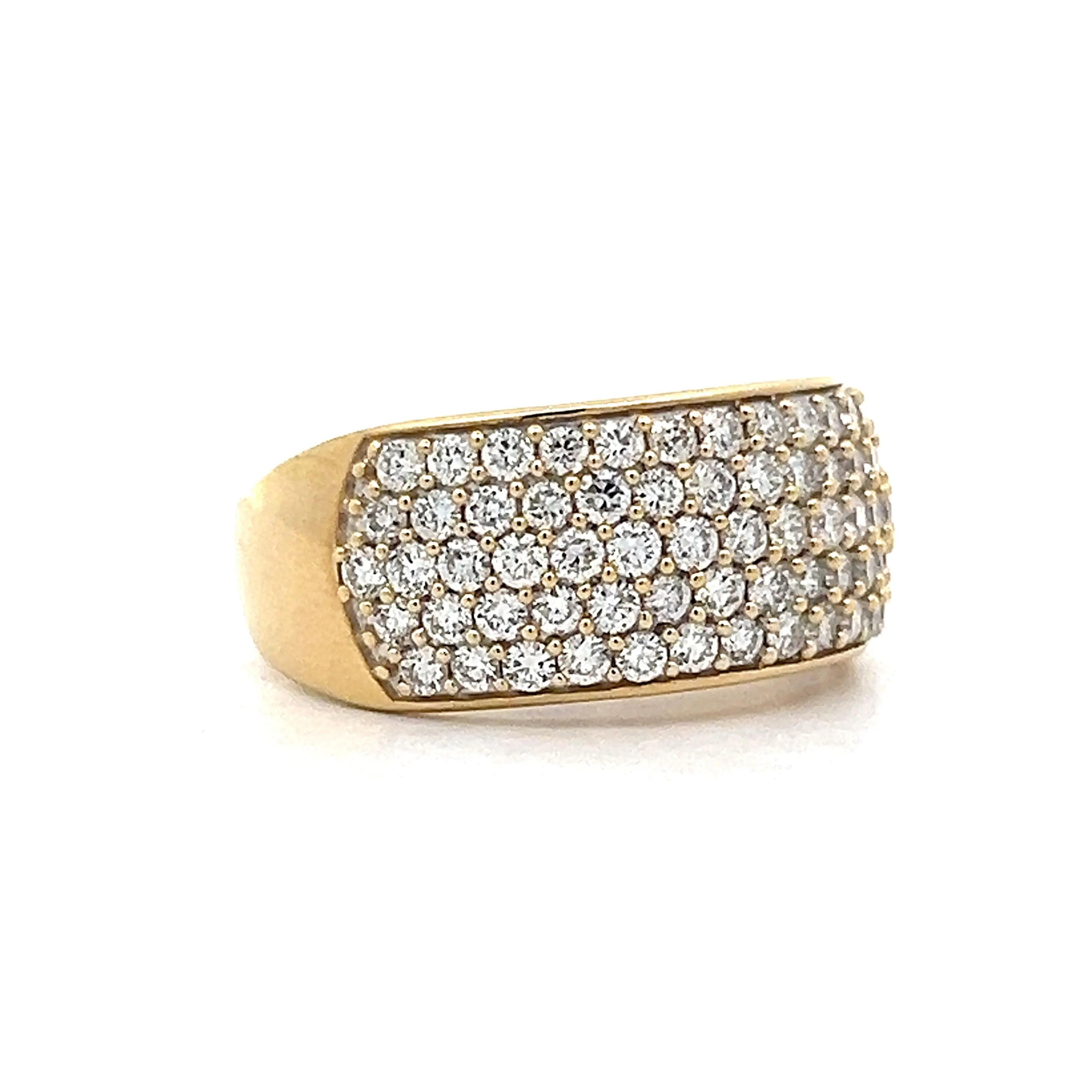 Low Profile Diamond Cocktail Ring in 14k Yellow Gold - Image 3