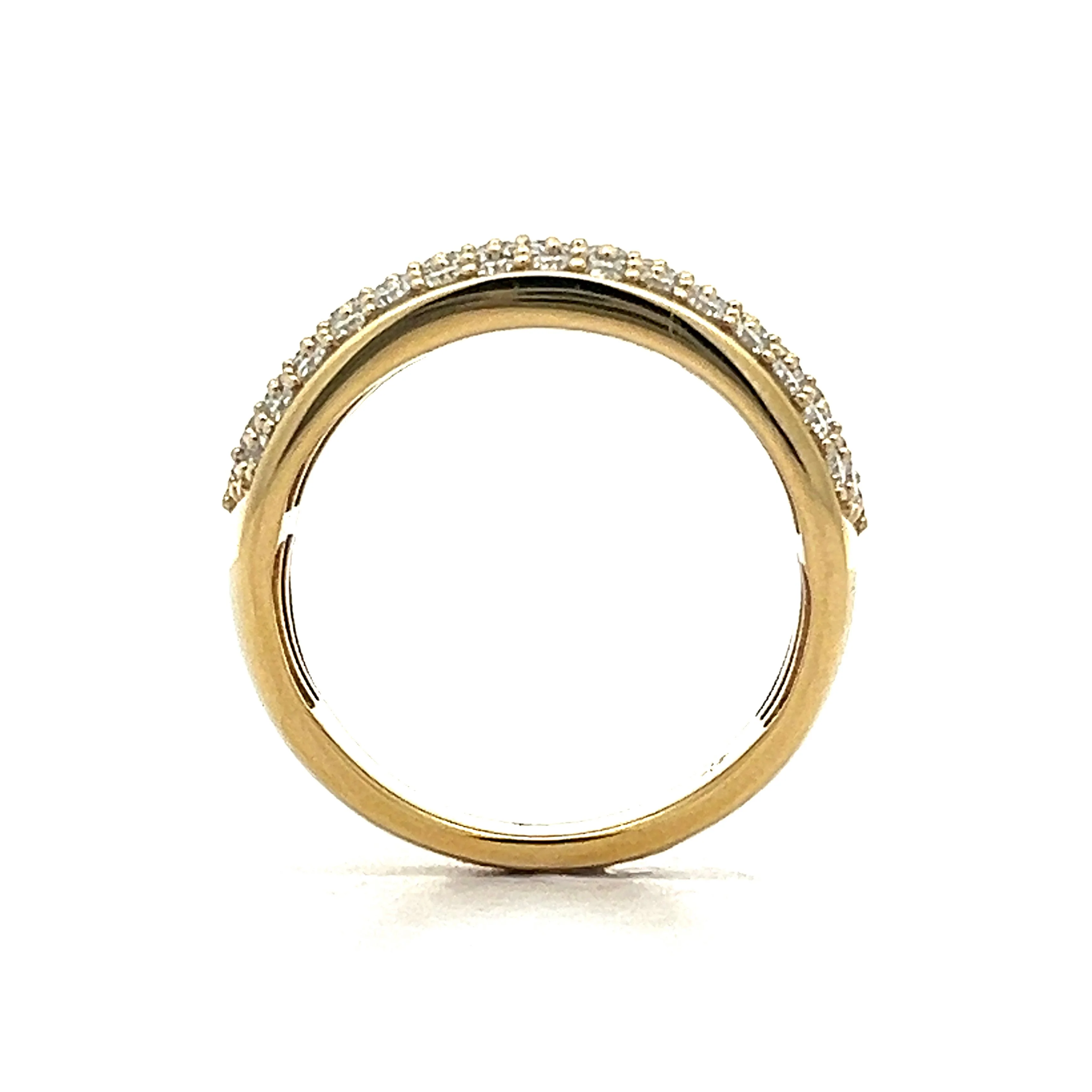 Low Profile Diamond Cocktail Ring in 14k Yellow Gold - Image 4