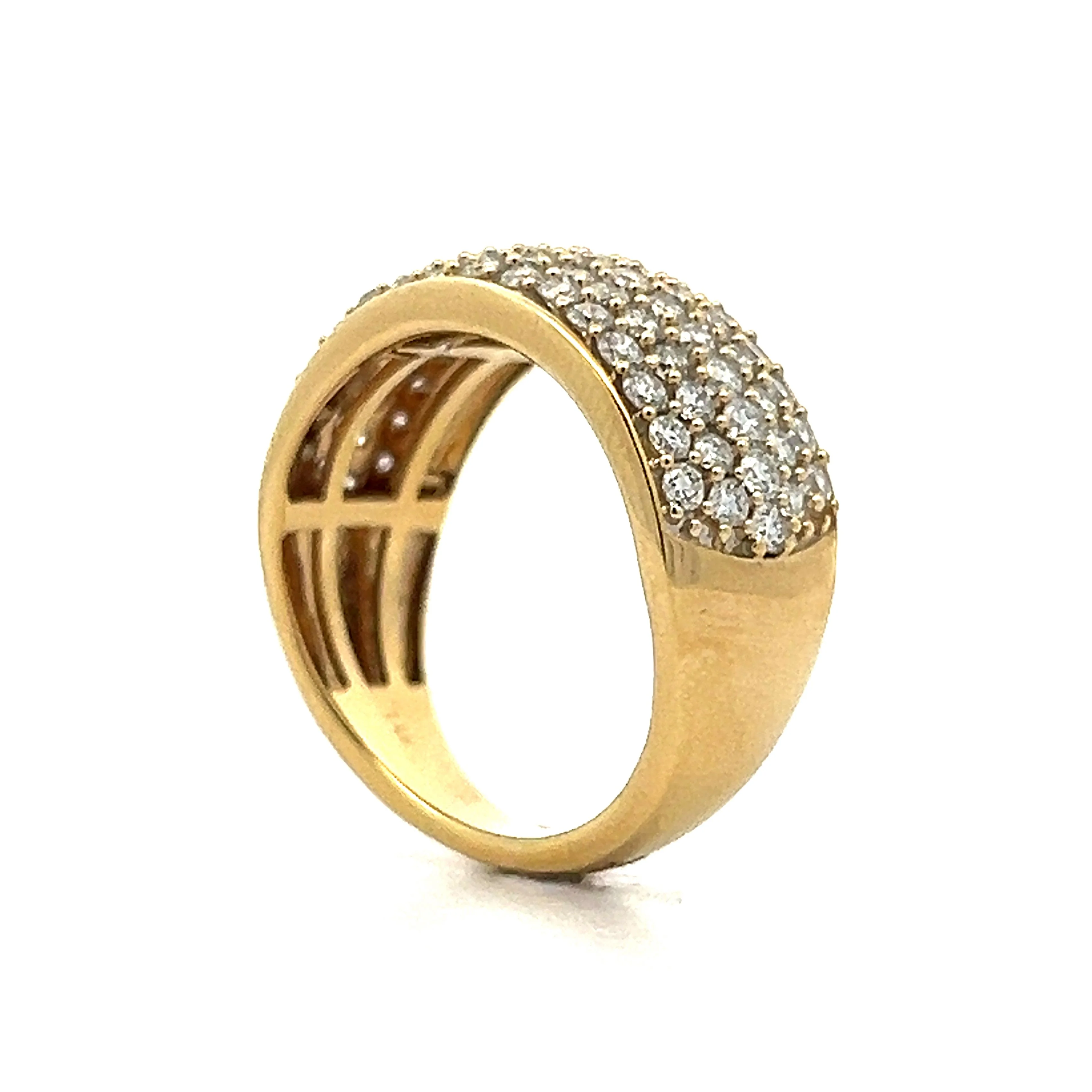 Low Profile Diamond Cocktail Ring in 14k Yellow Gold - Image 5