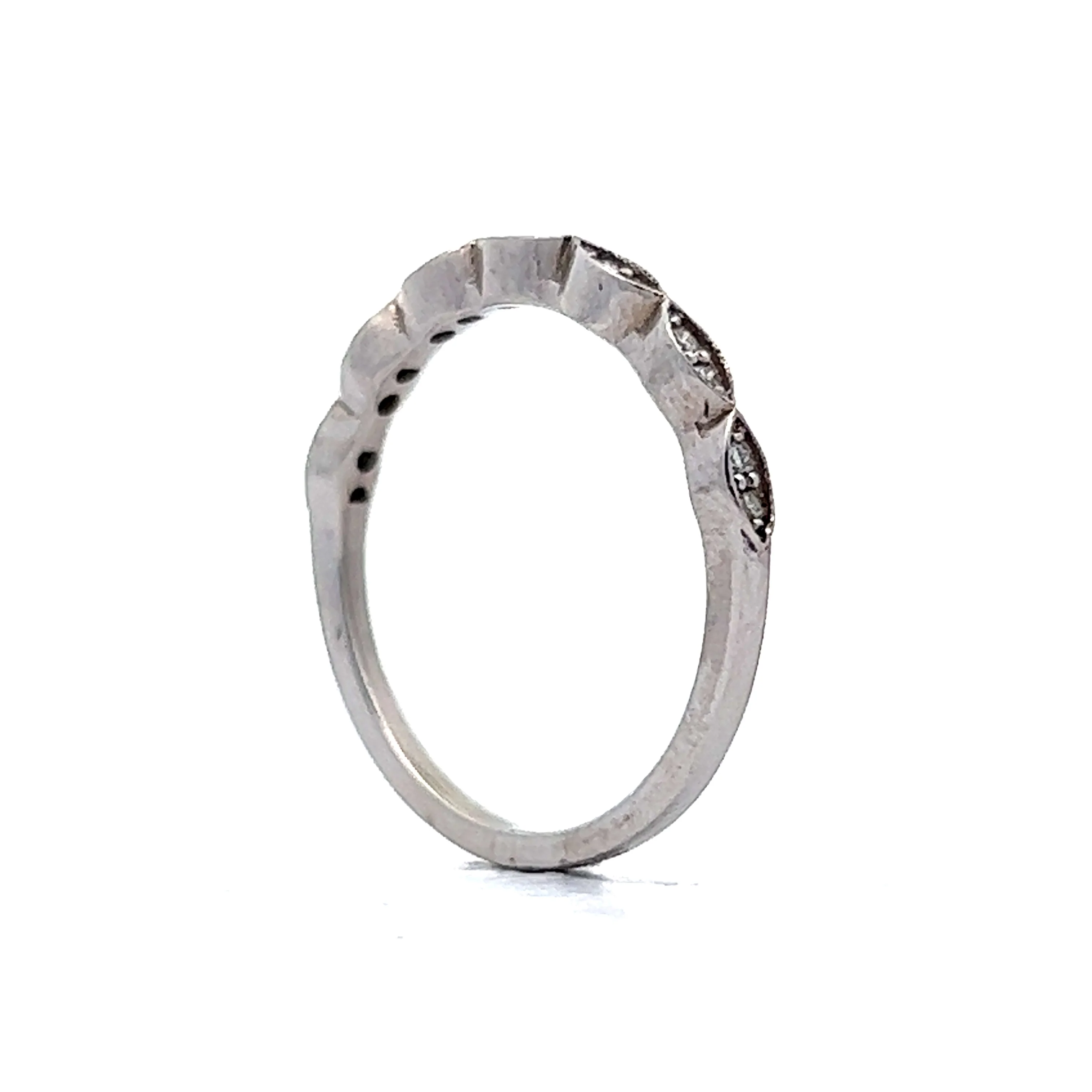 Marquis Shaped Diamond Wedding Band in 14k - Image 5