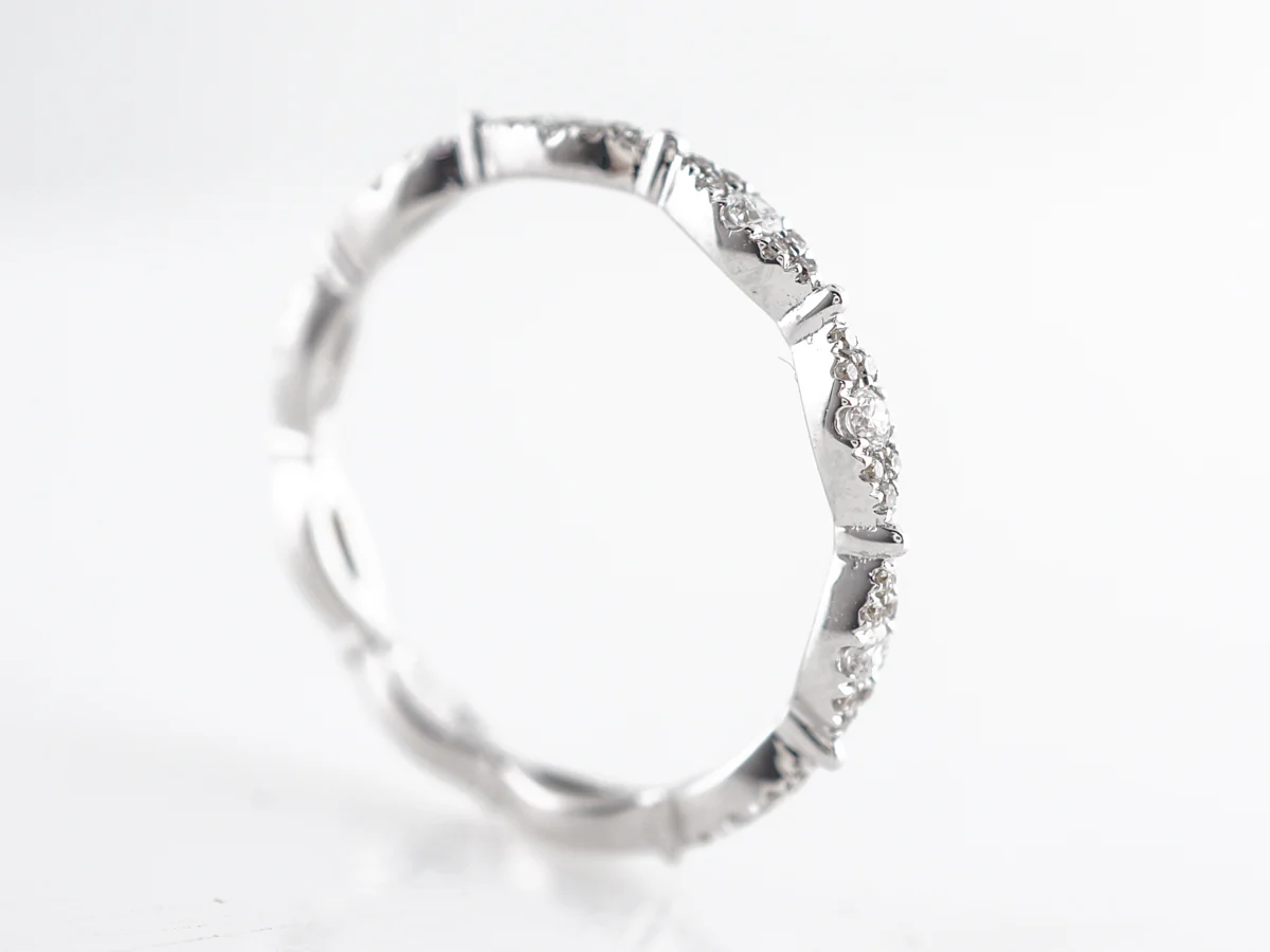 Marquis Shaped Diamond Wedding Band in 14k Gold - Image 5