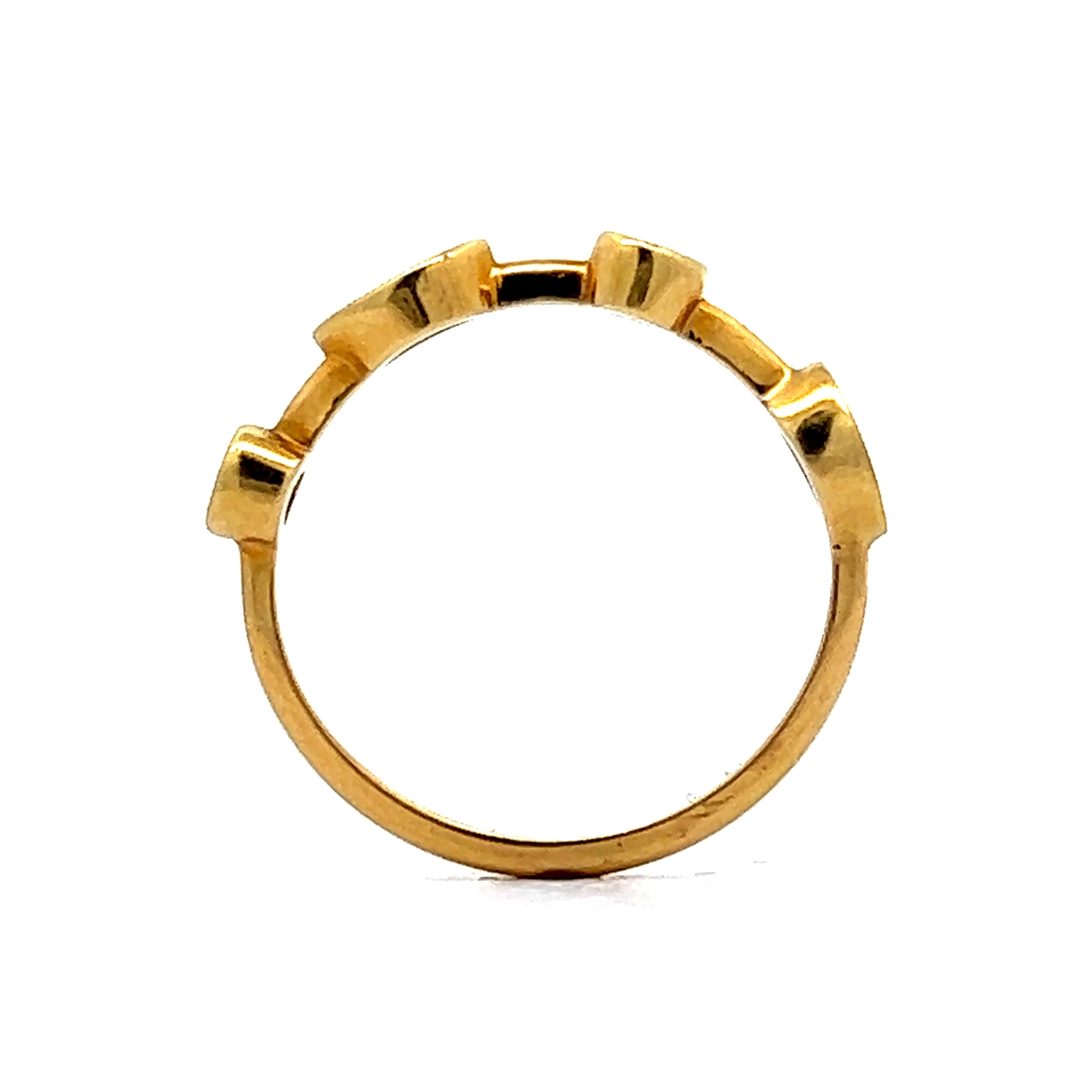 Marquise and Round Diamond Stacking Band in 18k Yellow Gold - Image 4