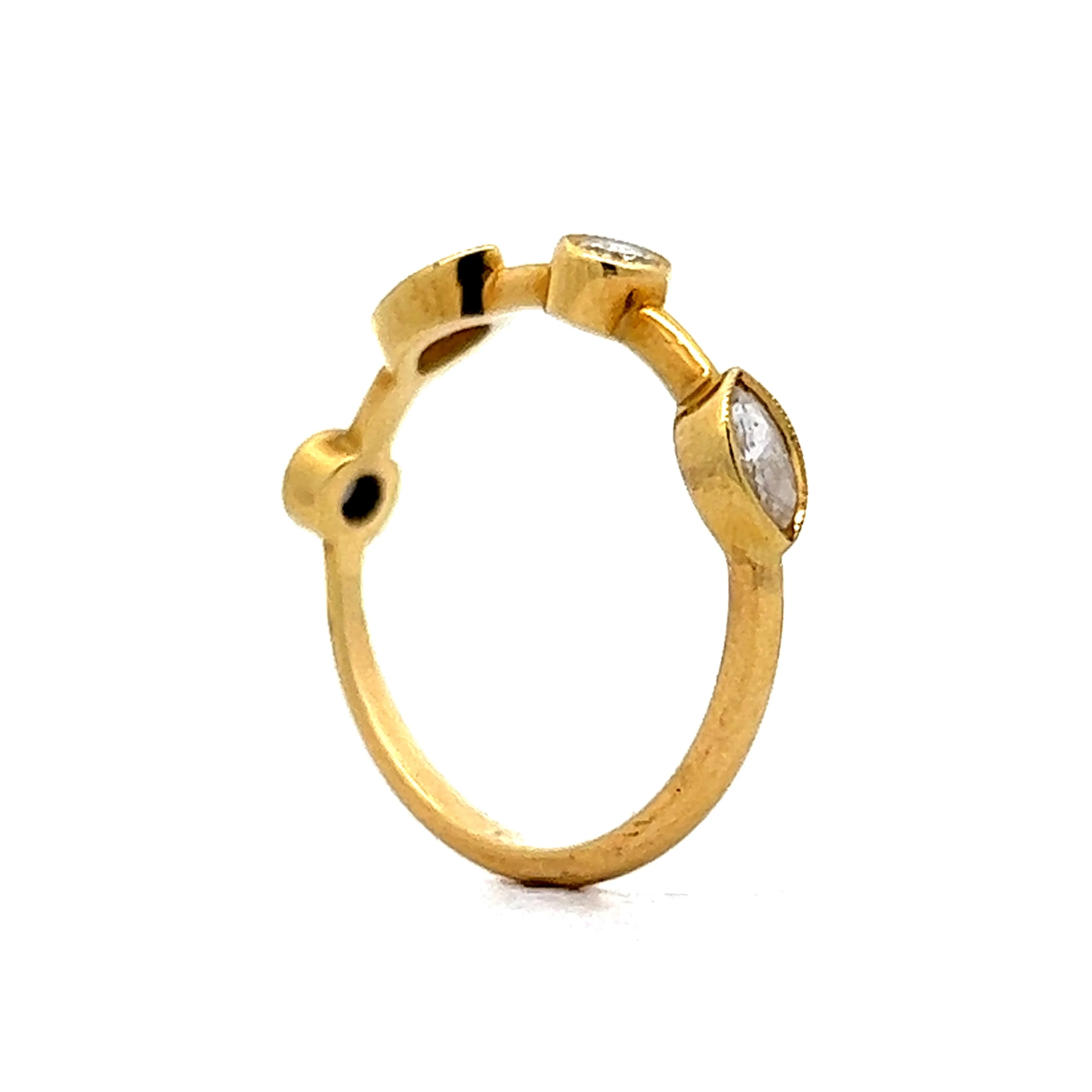 Marquise and Round Diamond Stacking Band in 18k Yellow Gold - Image 5
