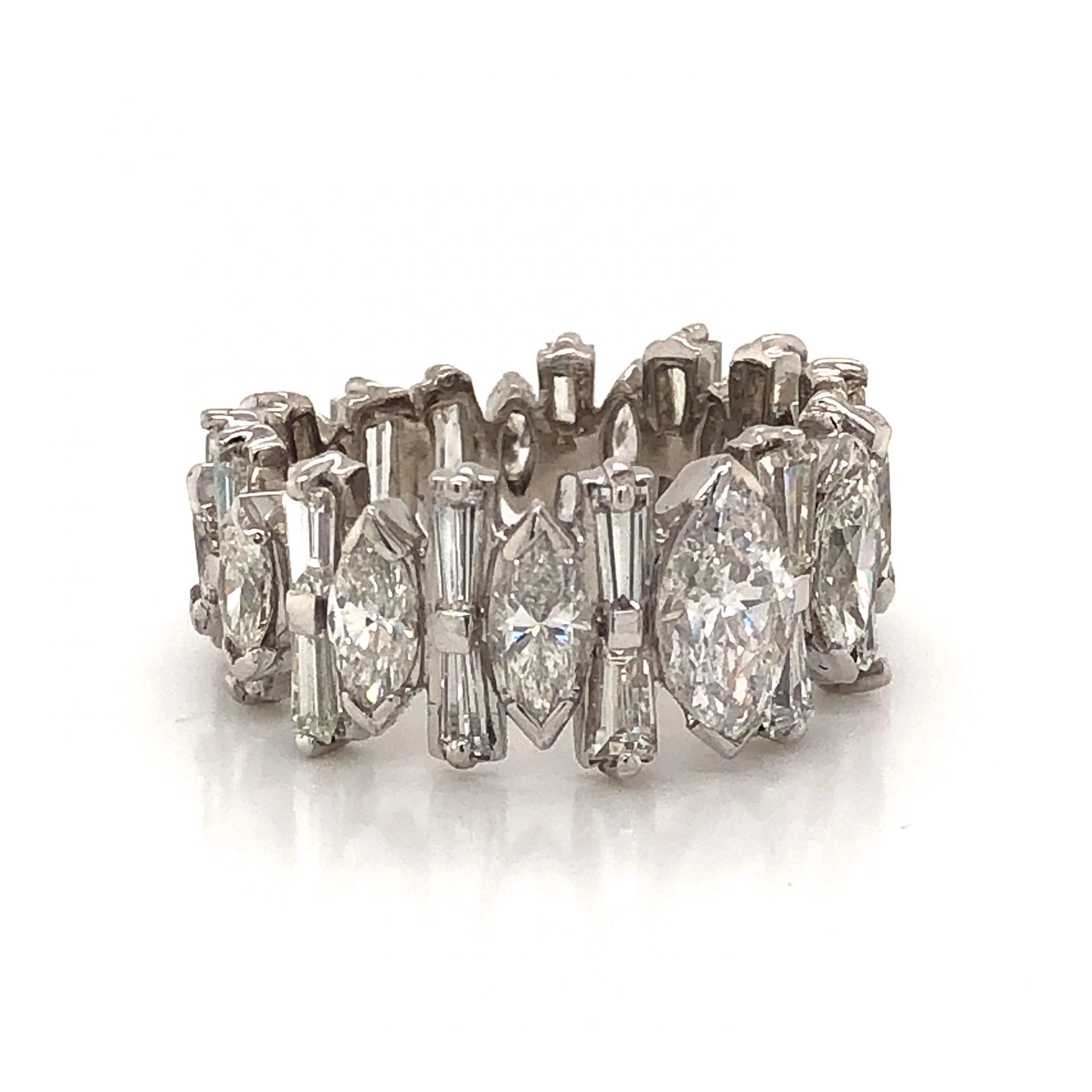 Marquise & Baguette Cut Diamond Eternity Ring in Platinum - Image 3
