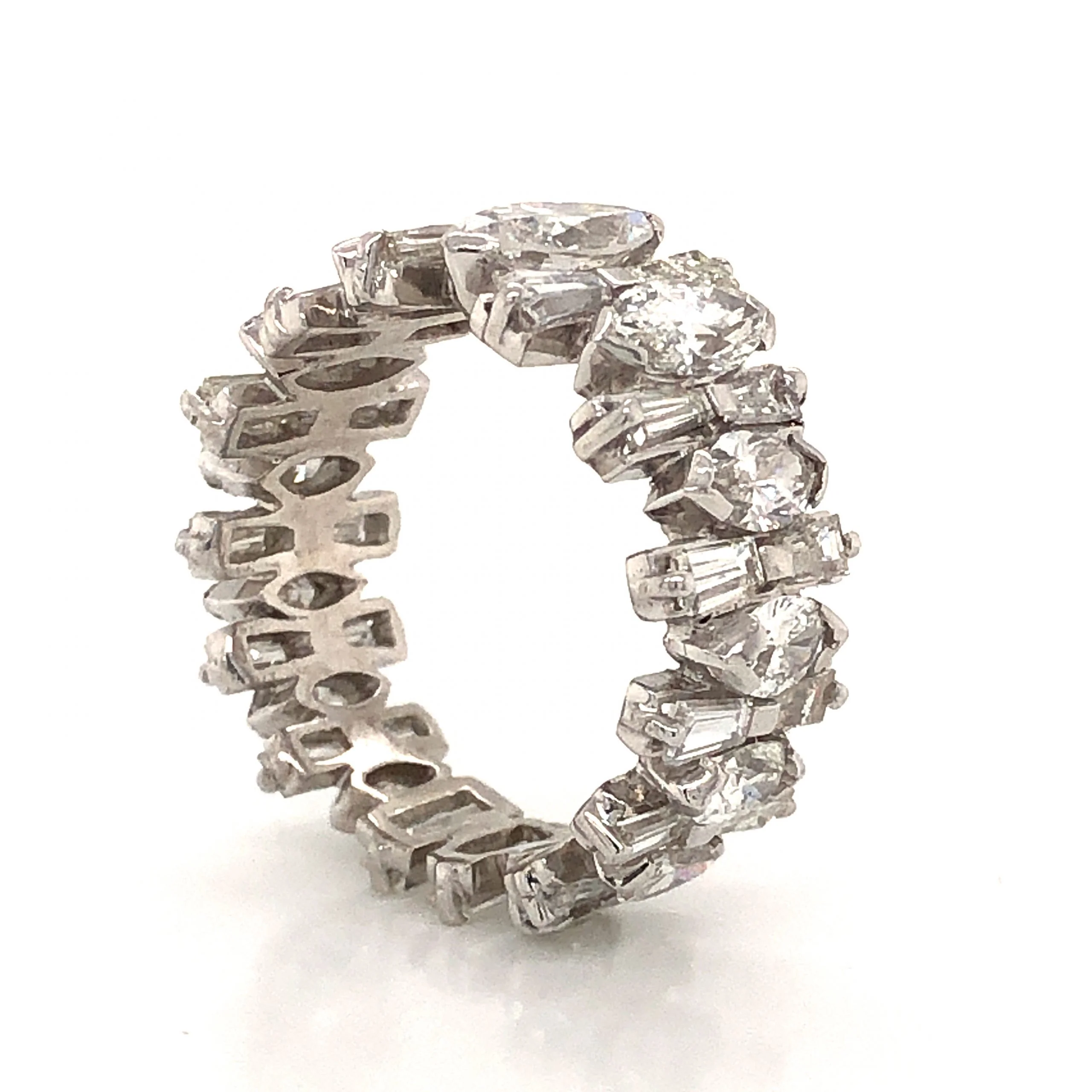 Marquise & Baguette Cut Diamond Eternity Ring in Platinum - Image 4